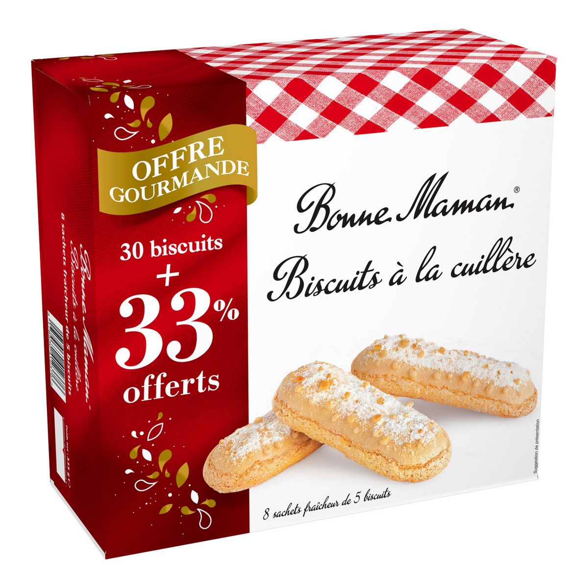 BONNE MAMAN Biscuits à la cuillère sachets fraîcheur 8x5 biscuits 340g +33% offert