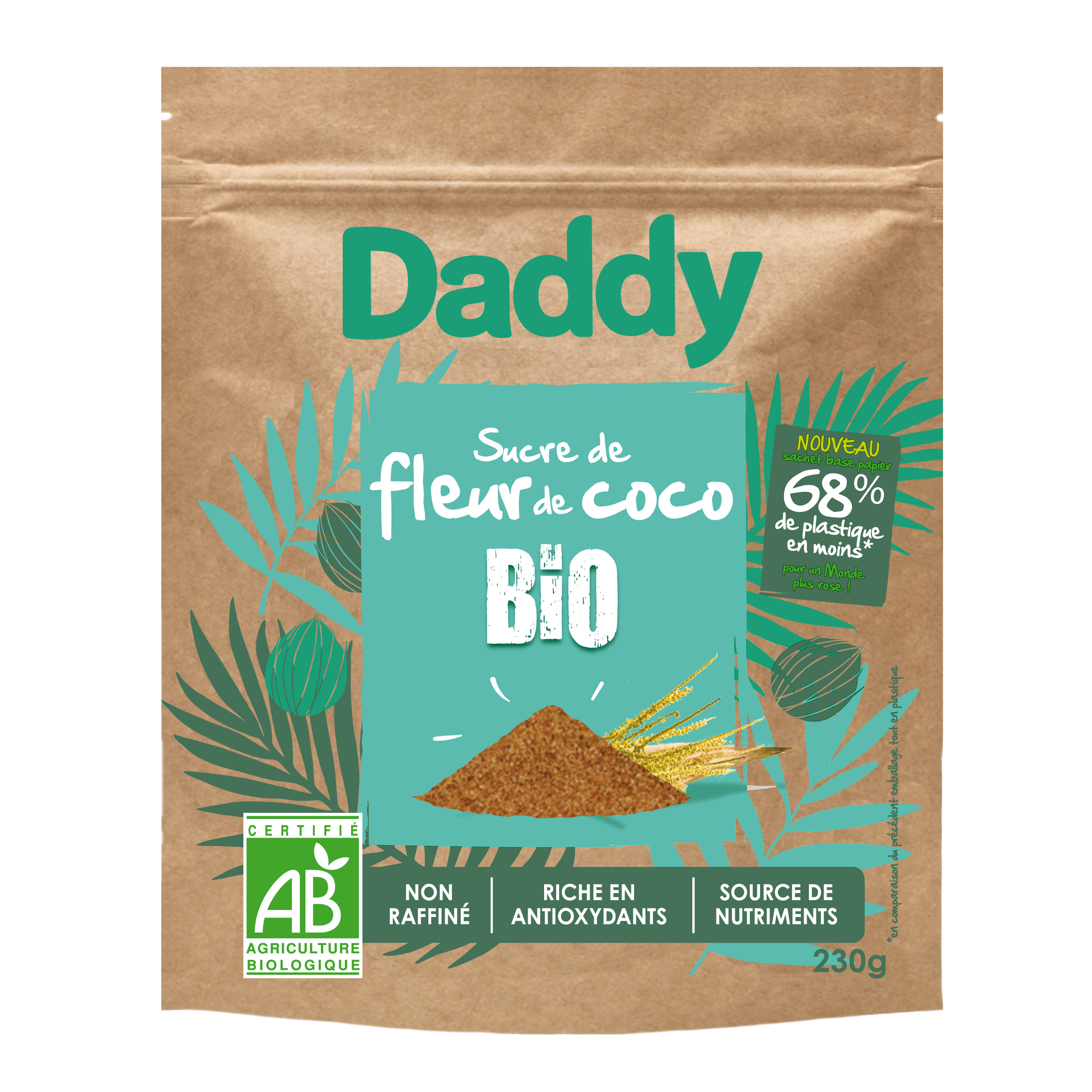 DADDY Sucre complet pure canne bio en poudre 500g pas cher 