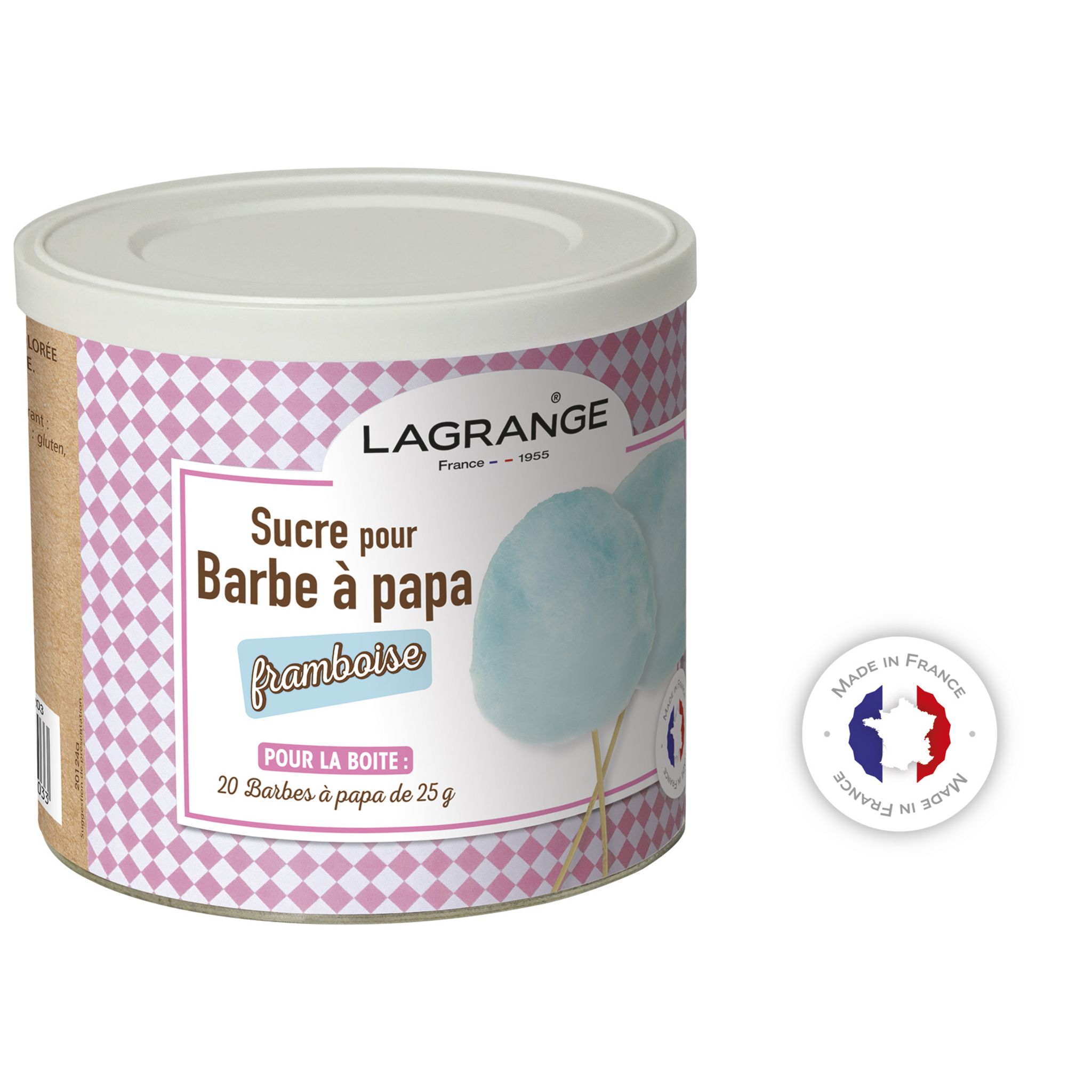 Lot de 2 paquets de sucre pour barbe à papa - Bleu framboise et vanille  rose - 1