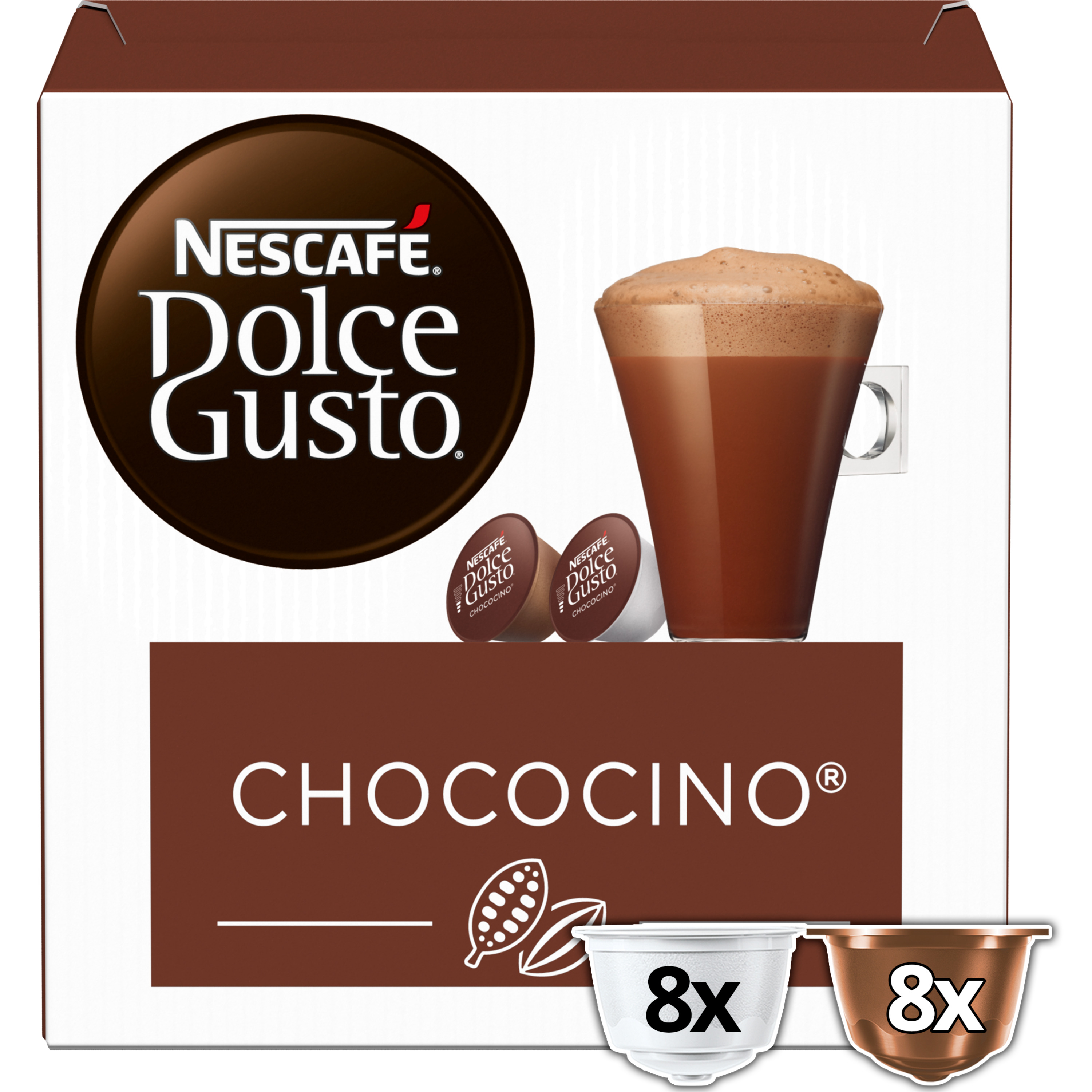 AUCHAN Dosettes de chocolat compatibles Dolce Gusto 10 dosettes