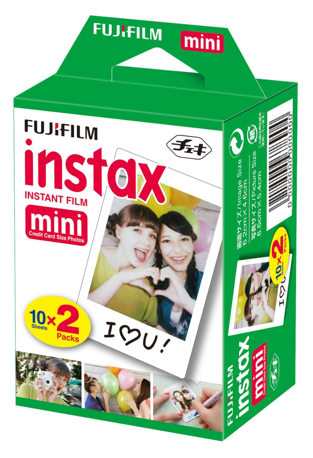 Fujifilm Instax Mini Film Cadre Noir. 10 feuilles. Pour Instax