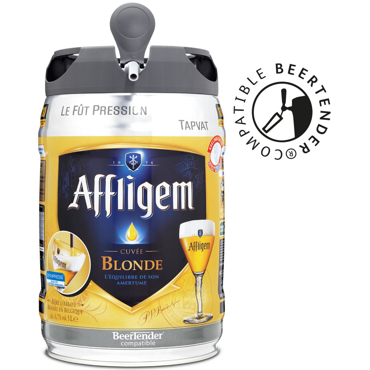 AFFLIGEM Bière blonde belge d'abbaye 6,7% fût pression 5l pas cher 