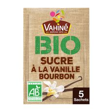 VAHINE Sucre vanillé à la vanille de bourbon bio en poudre 5 pièces 35g