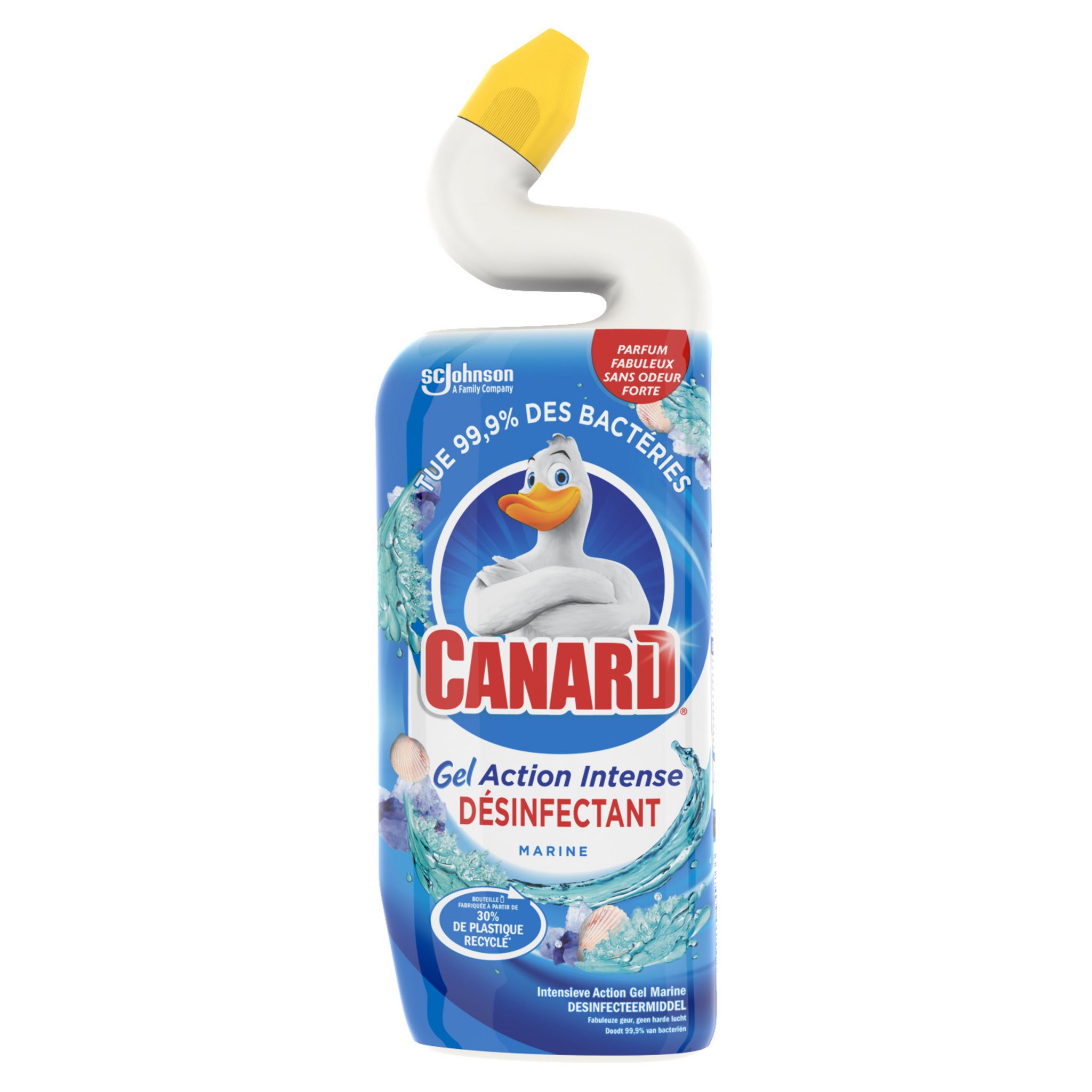 Canard WC Canard Gel Action Intense Fresh - Gel Nettoyant et Désinfectant  Toilettes - Tue 99,9% des Bactéries - Nouvelle Bouteille 50% Plastique