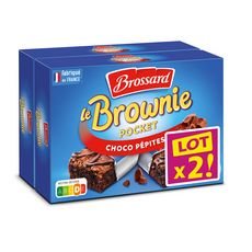BROSSARD Brownie pocket aux pépites de chocolat 16 parts 2x240g