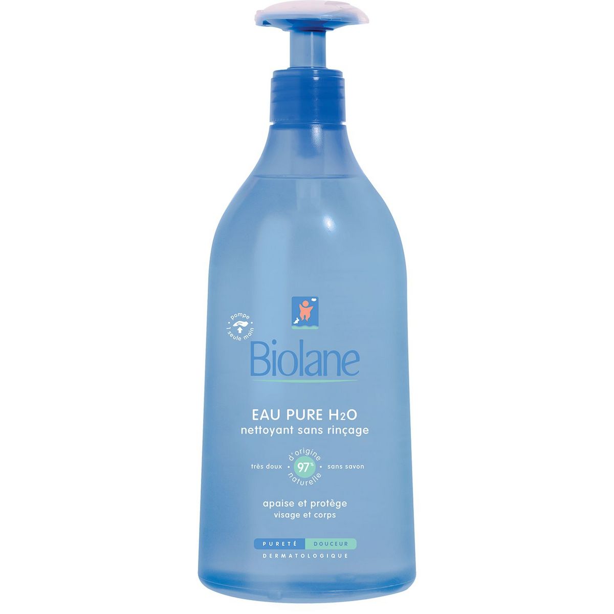 BIOLANE Eau pure nettoyante sans rinçage visage et corps pour bébé