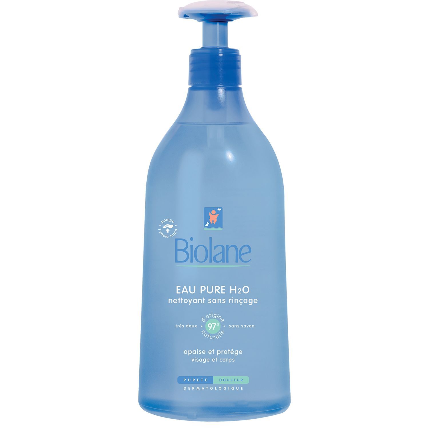 BIOLANE Eau pure nettoyante sans rinçage visage et corps pour bébé 750ml  pas cher 