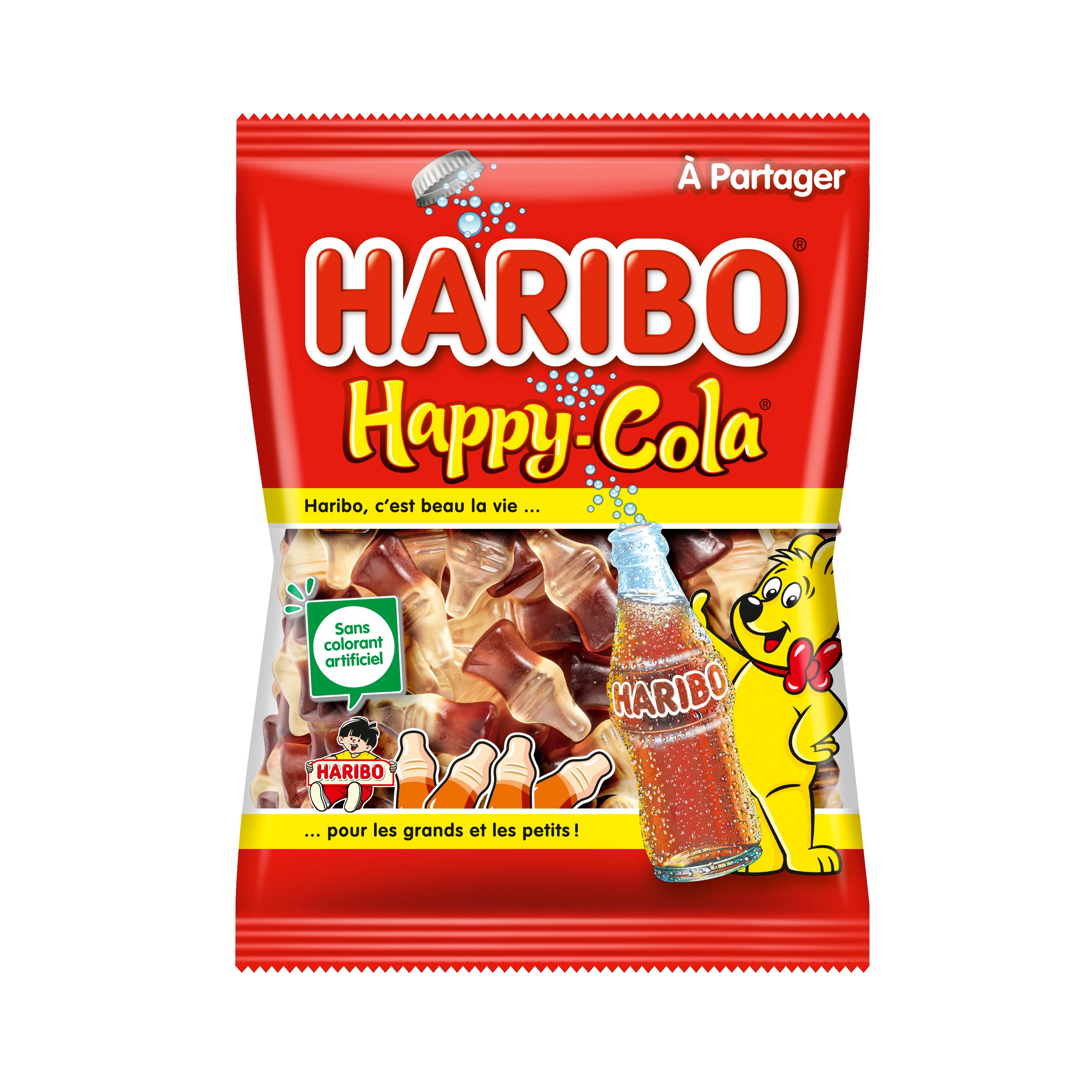 Bouteilles Happy cola Pik HARIBO 120g - 30 sachets