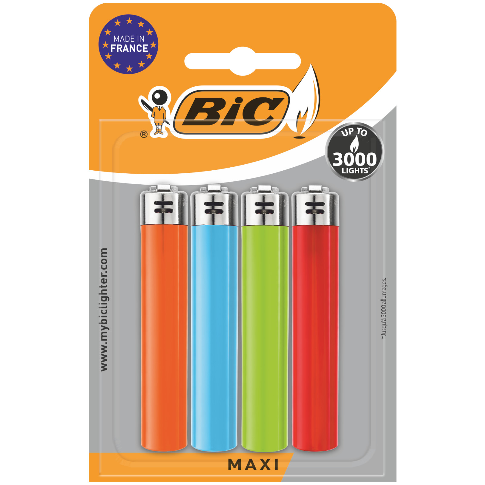 Briquet de poche BIC Maxi, choix varié