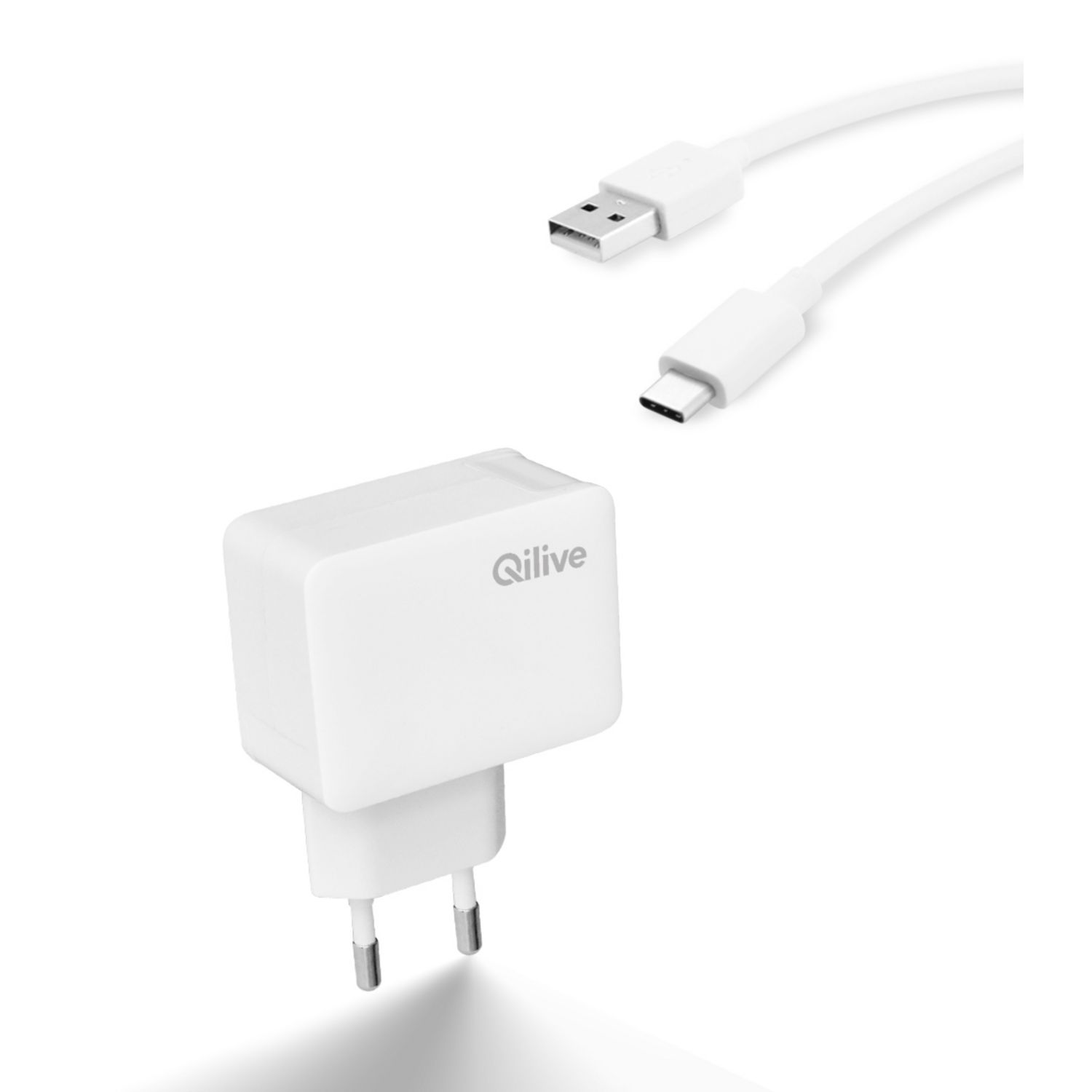 QILIVE Prise chargeur Secteur / USB - Femelle - Blanc pas cher 