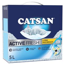 CATSAN Litière minérale active fresh agglomérante pour chat 5l