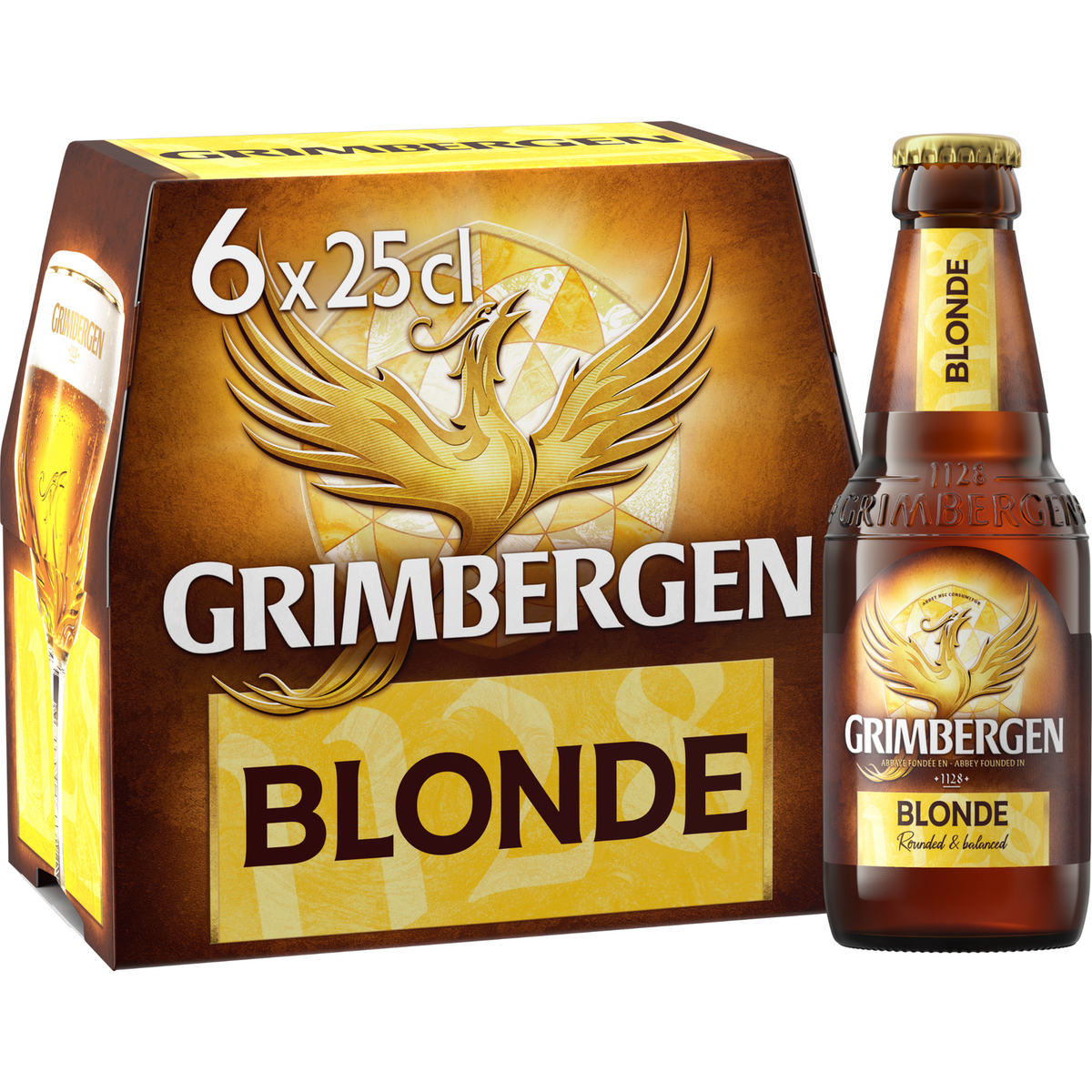 GRIMBERGEN Bière blonde 6,7% bouteilles 6x25cl