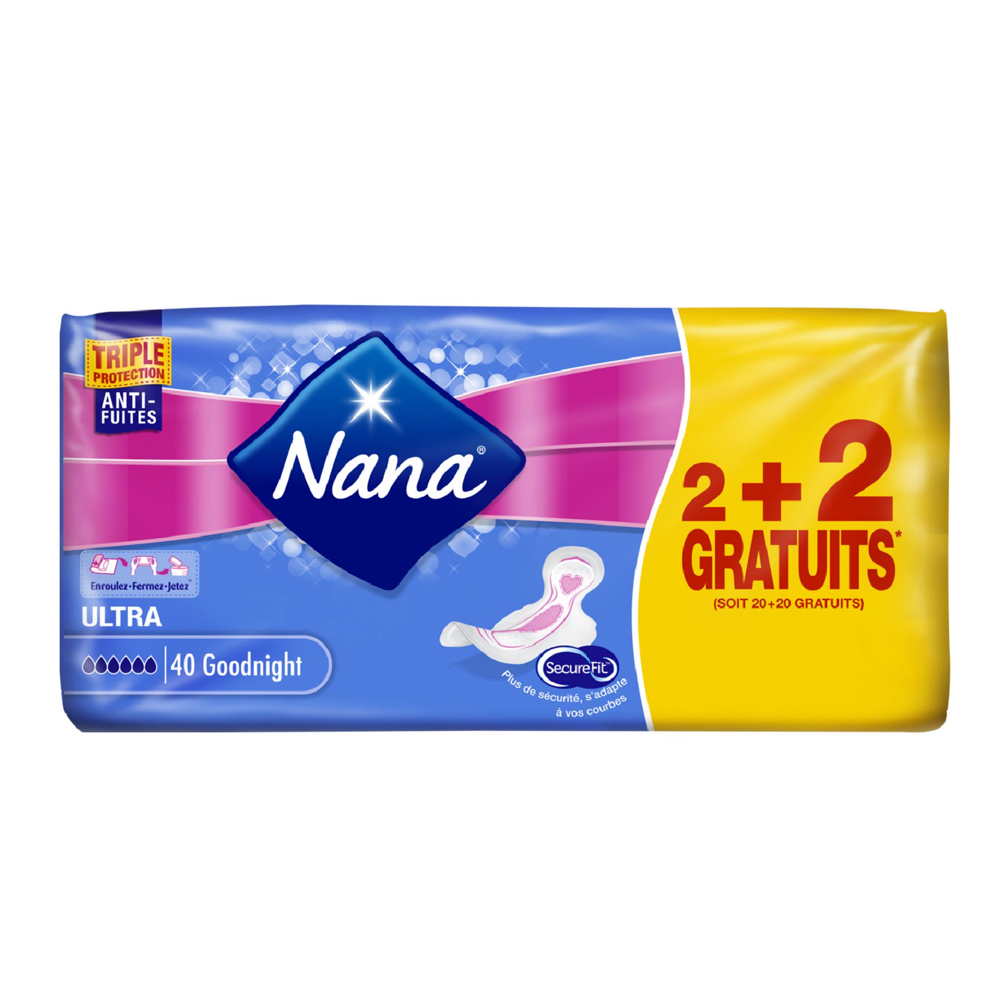 NANA Serviettes hygiéniques Ultra Goodnight x10 