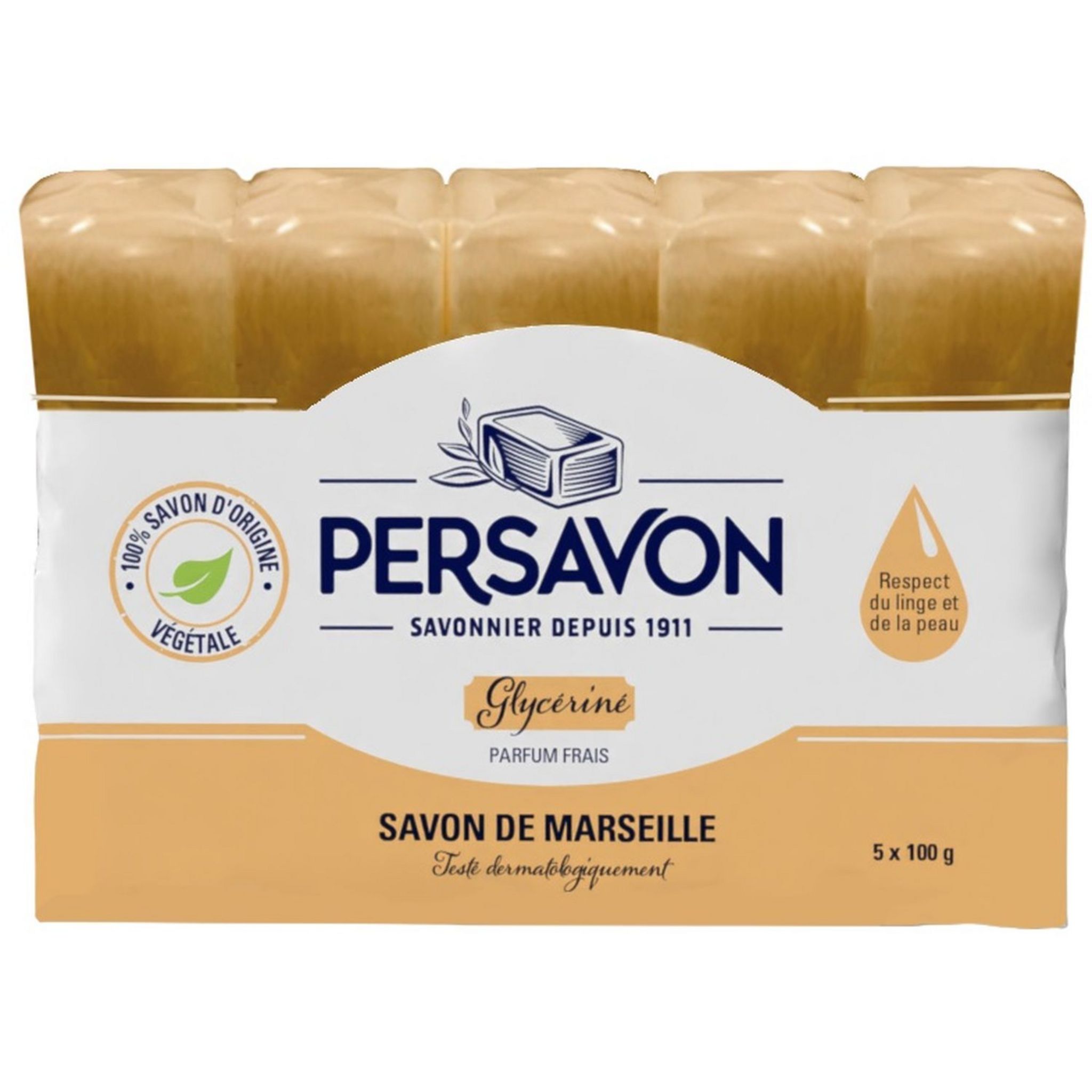 Boîte de 2 savons de Marseille marque PERSAVON vintage n3