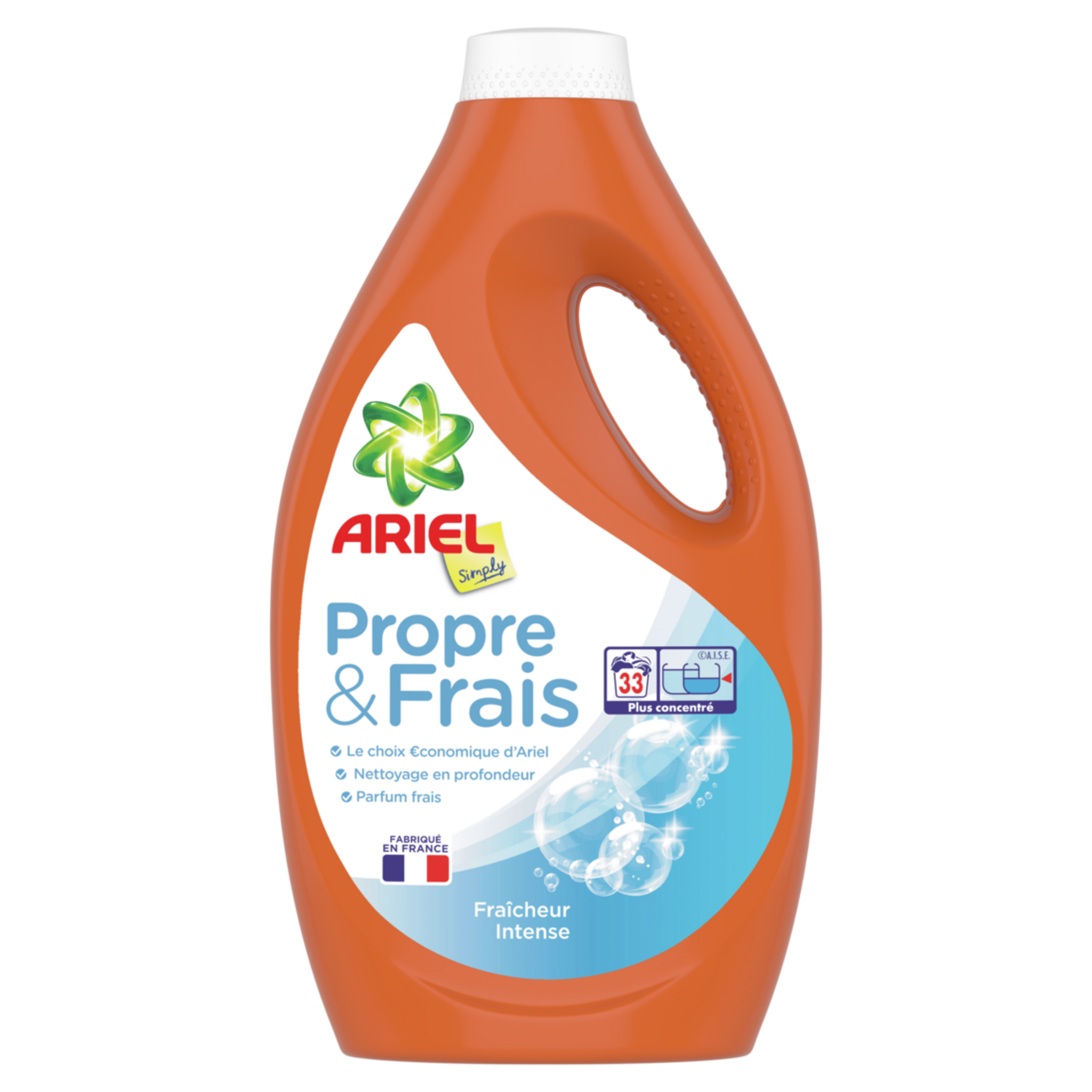 Lessive liquide ariel simply propre et frais fraîcheur intense 36 doses  1800ml - Courses à Domicile