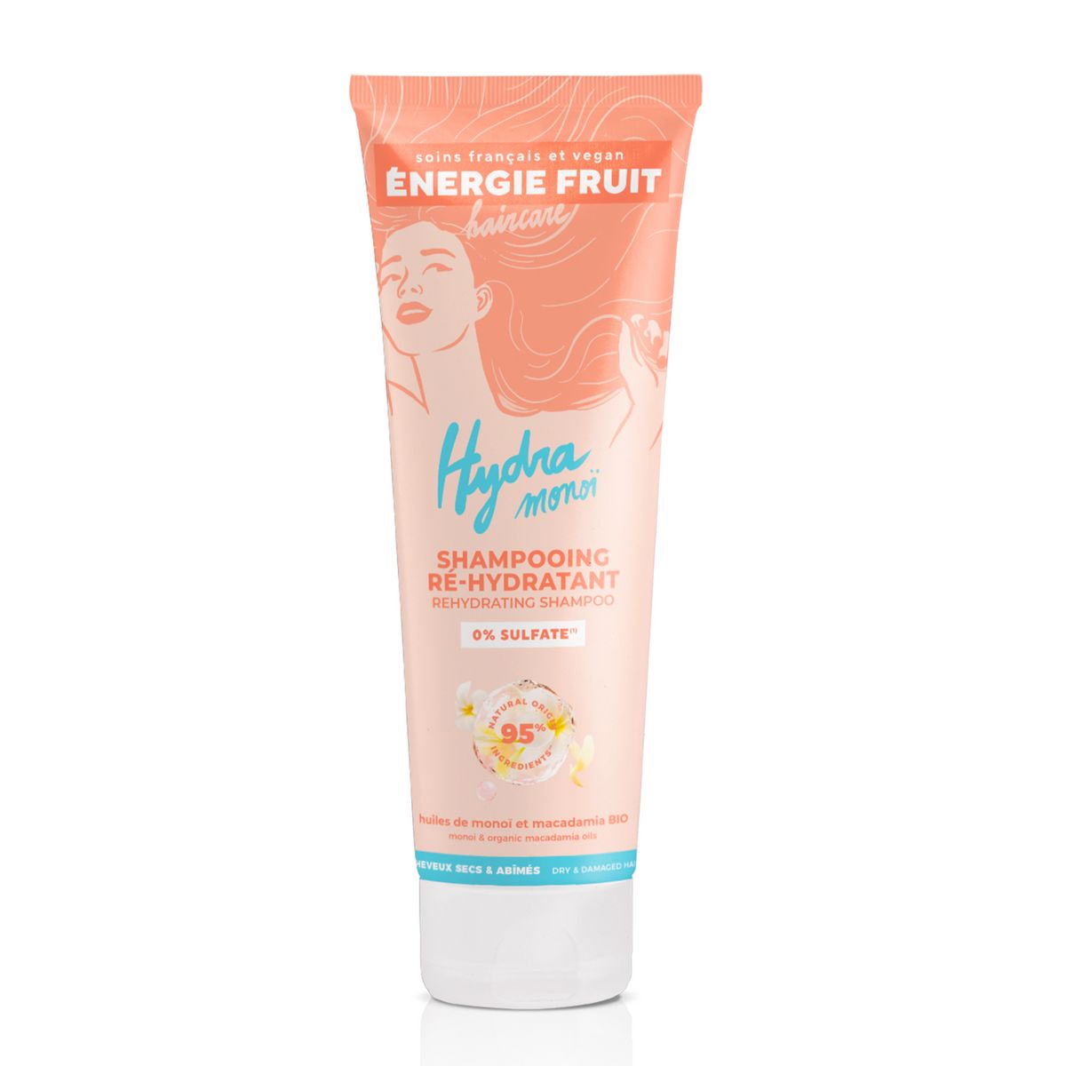 ENERGIE FRUIT Shampooing vegan monoï & macadamia bio cheveux abîmés 250ml  pas cher 