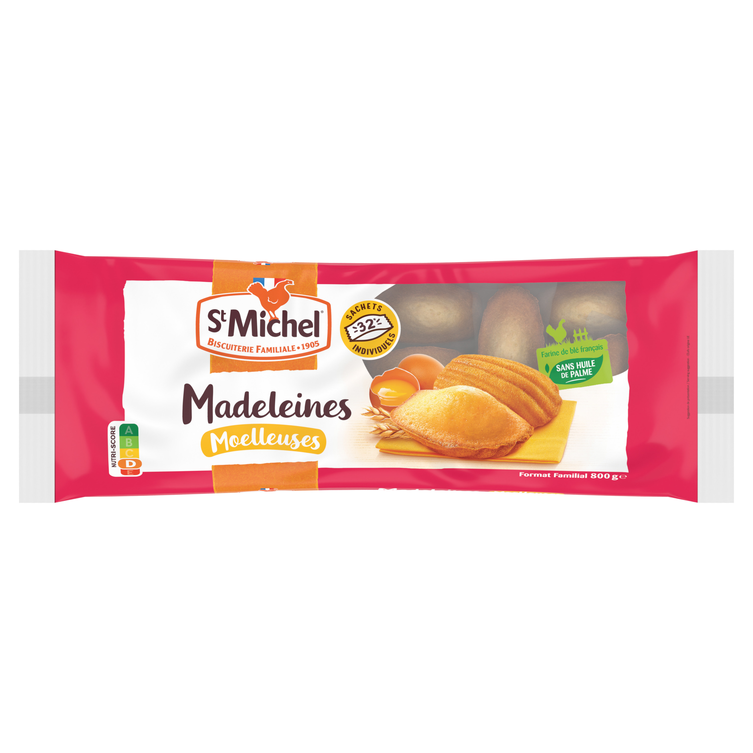 ST MICHEL Madeleines moelleuses, sachets individuels 24 madeleines 600g pas  cher 