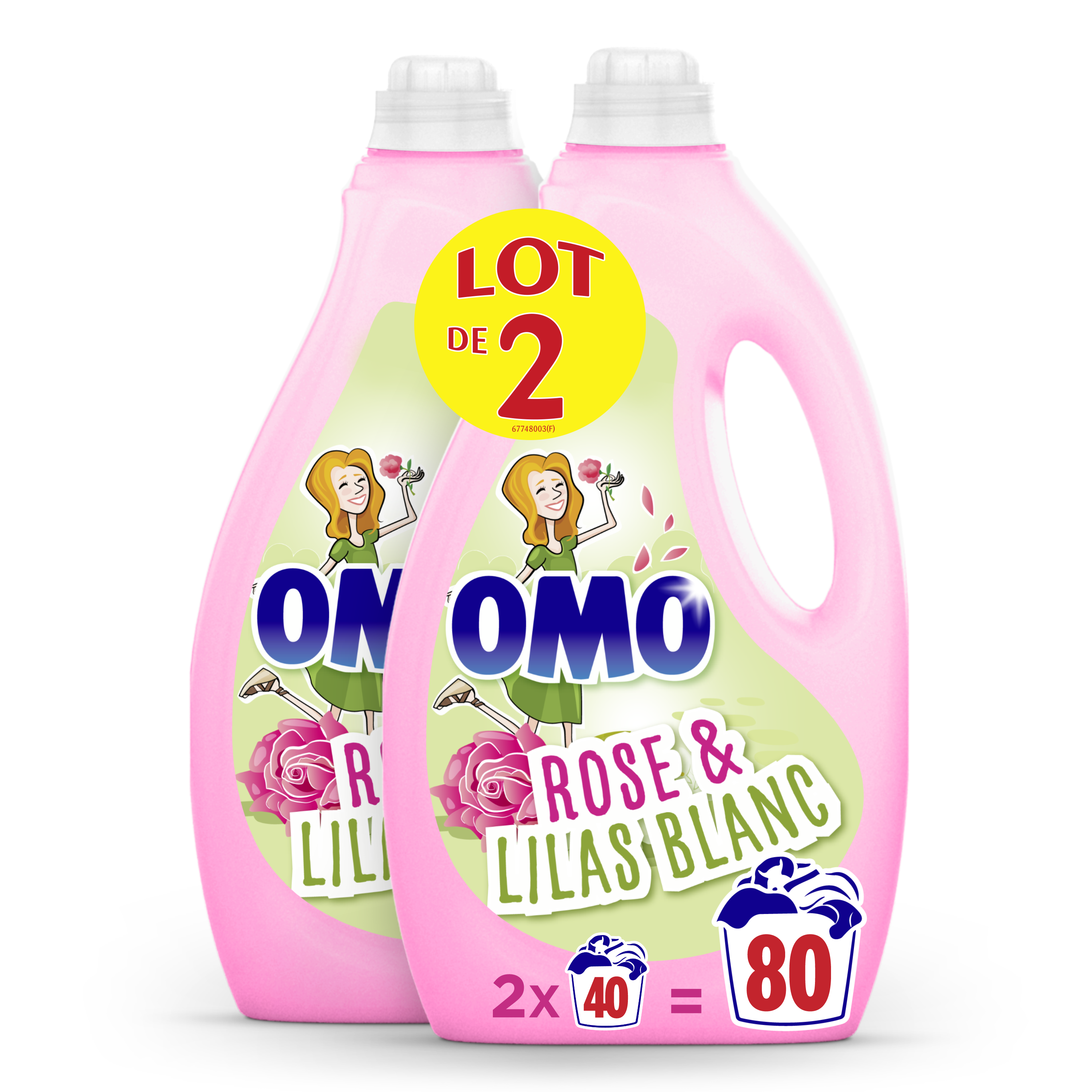 Omo Lessive Liquide Rose & Lilas Blanc 1,35L 27 Lavages - 1350 ml