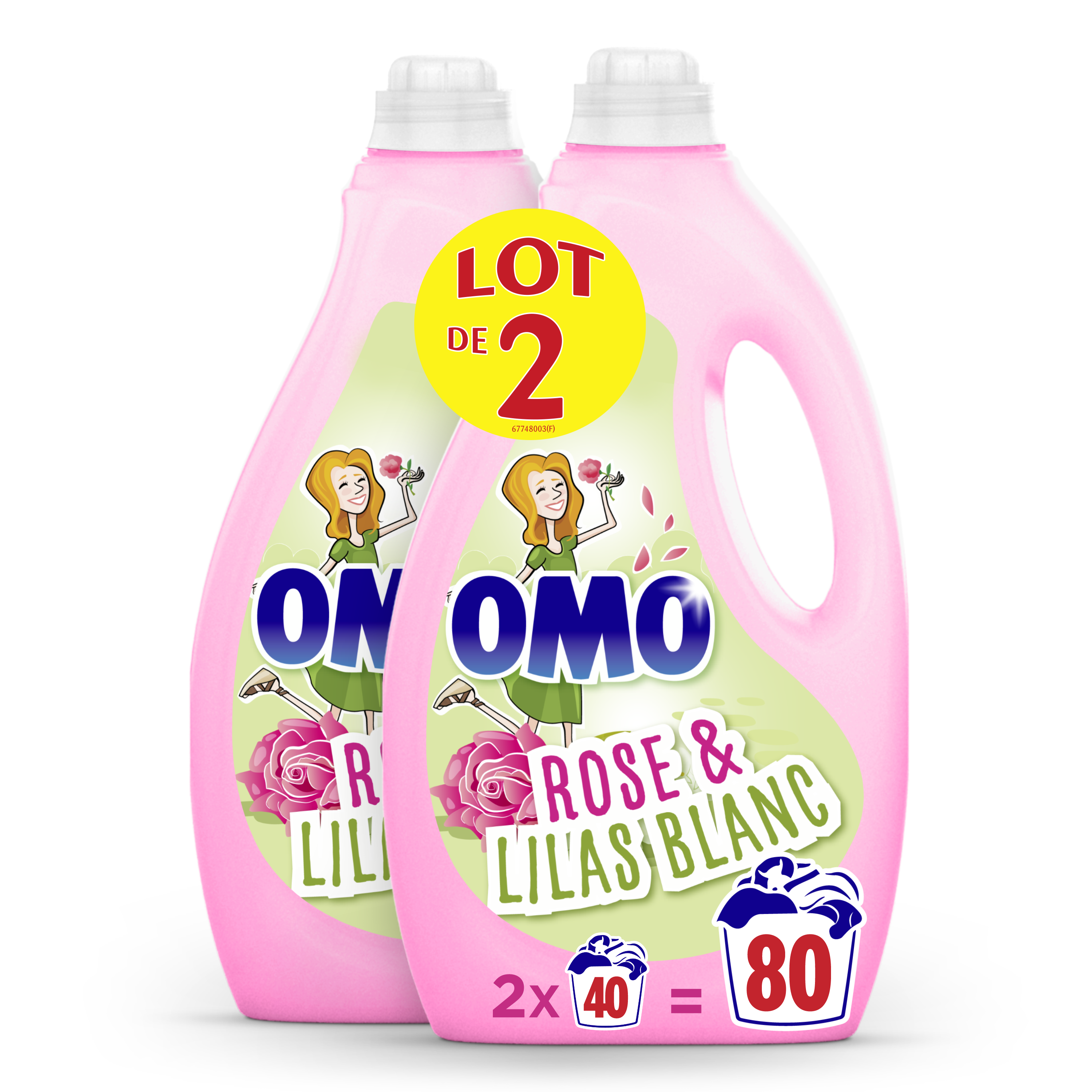 OMO Lessive capsules rose et lilas blanc 27 capsules pas cher 