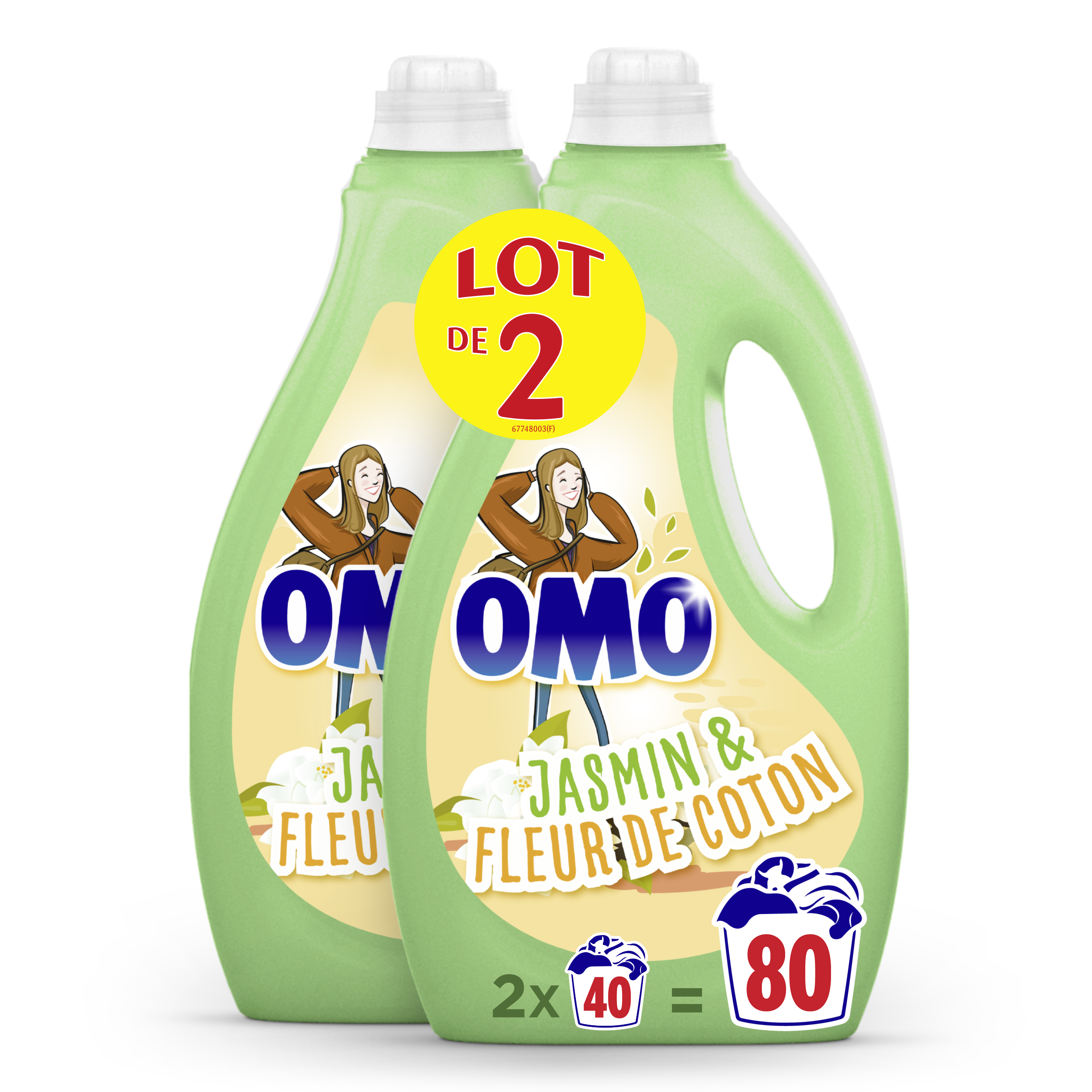 OMO Lessive liquide lavande & patchouli 80 lavages 2x2l pas cher