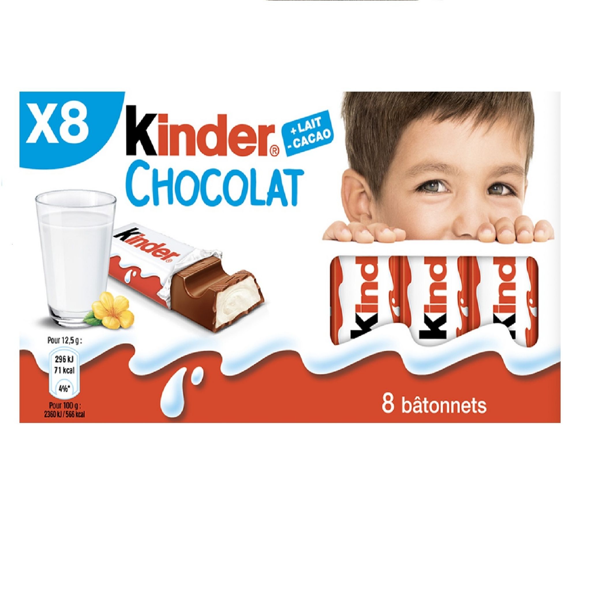 16 bâtonnets Kinder Chocolat au lait - Livraison Épicerie Francaise