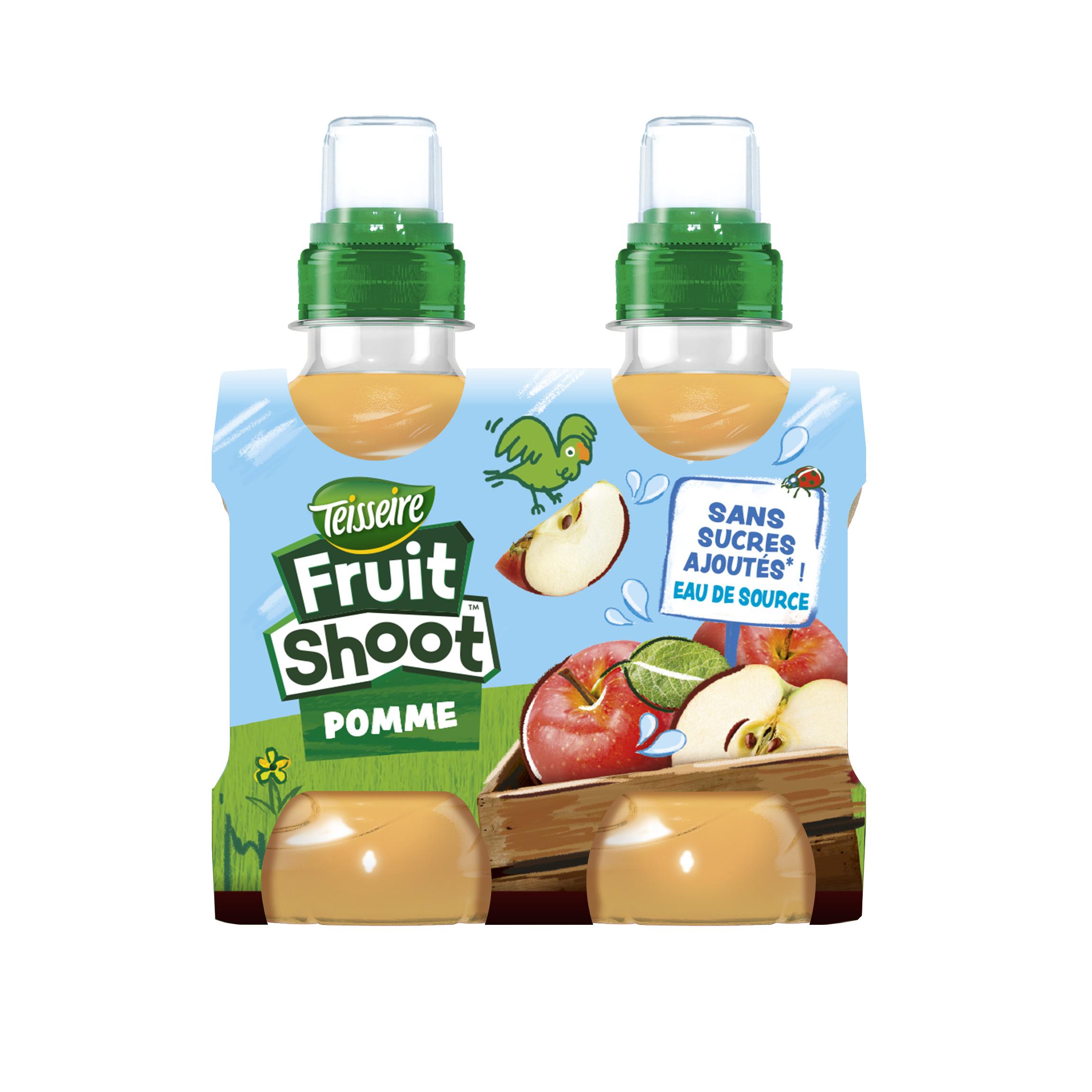 TEISSEIRE Boisson Fruit shoot au jus de pommes bouteilles 4x20cl pas cher 