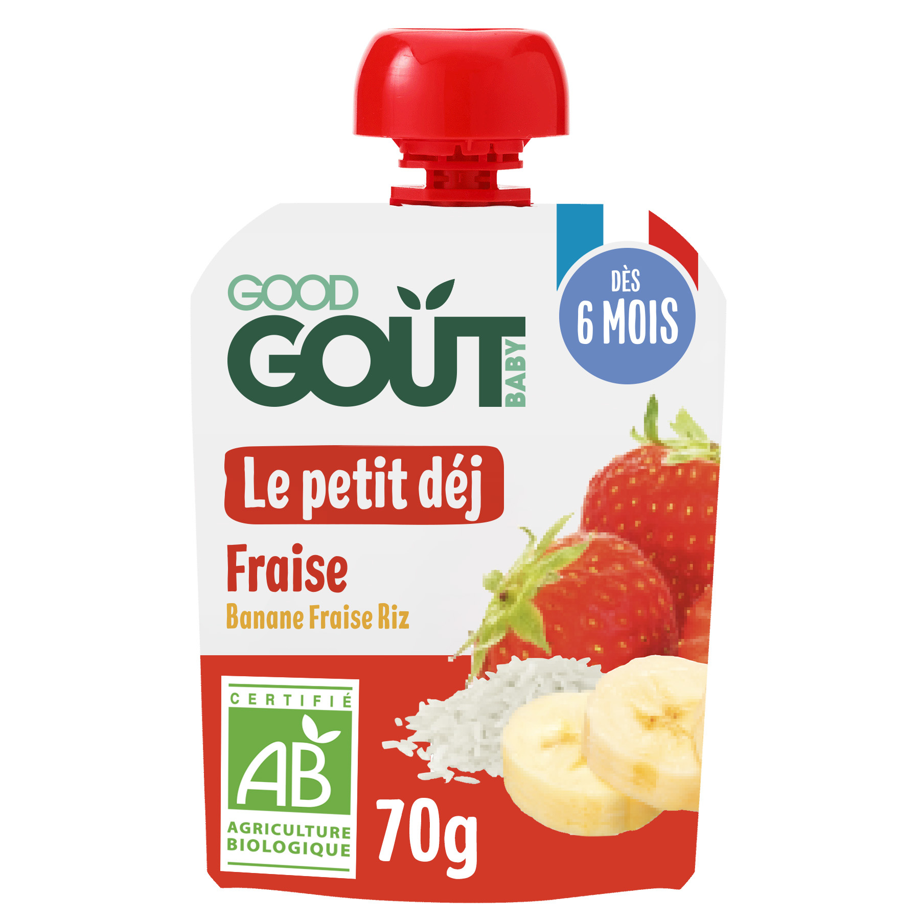 GOOD GOUT Good Gout Gourde dessert lacté à la fraise bio dès 6mois 70g pas  cher 