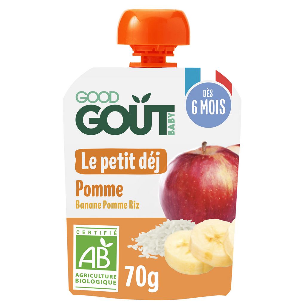 GOOD GOUT Gourde petit déj pomme bio dès 6mois 70g pas cher 