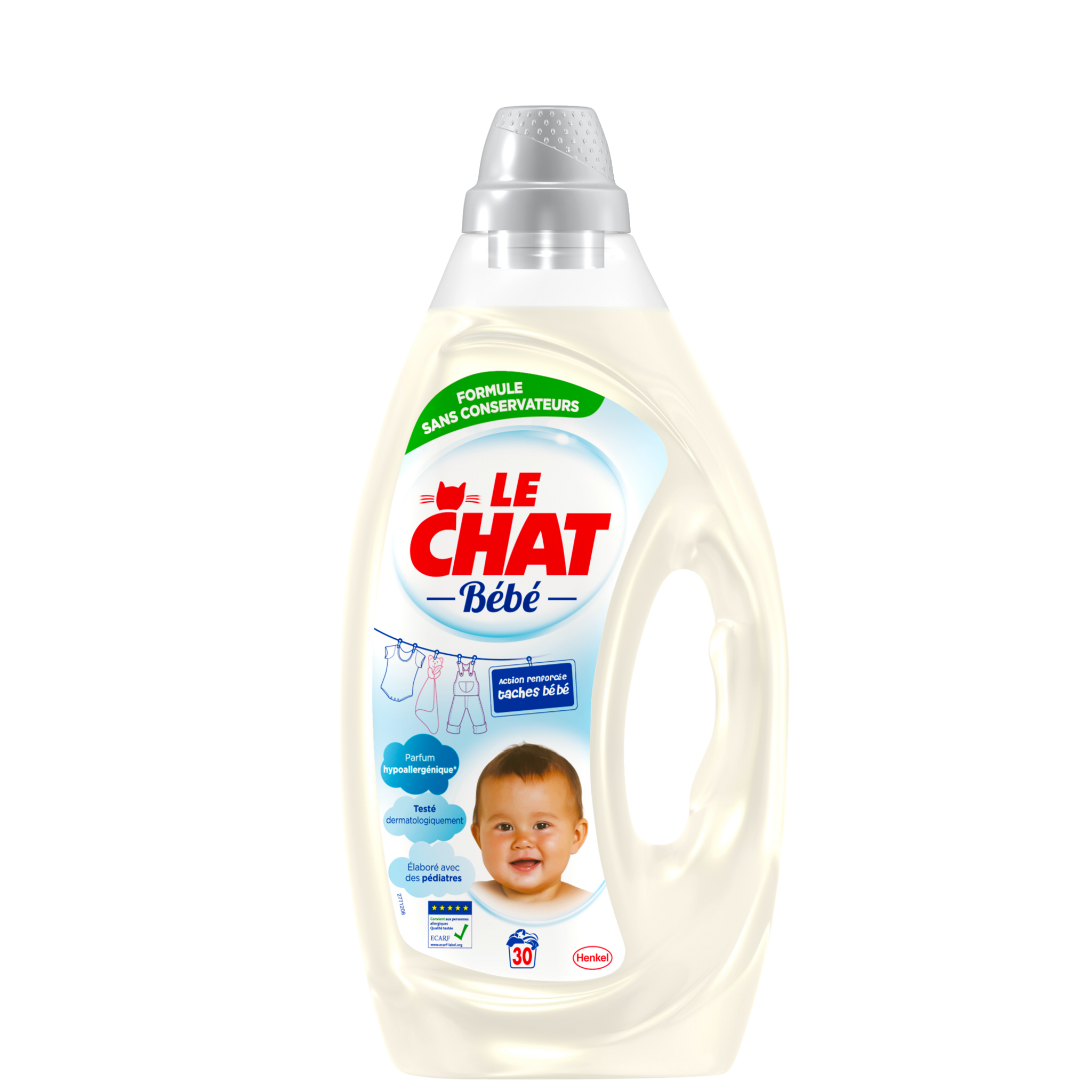 Le Chat Bebe Lessive Liquide 44 Lavages 2,2 L - Lot de 2 : :  Epicerie