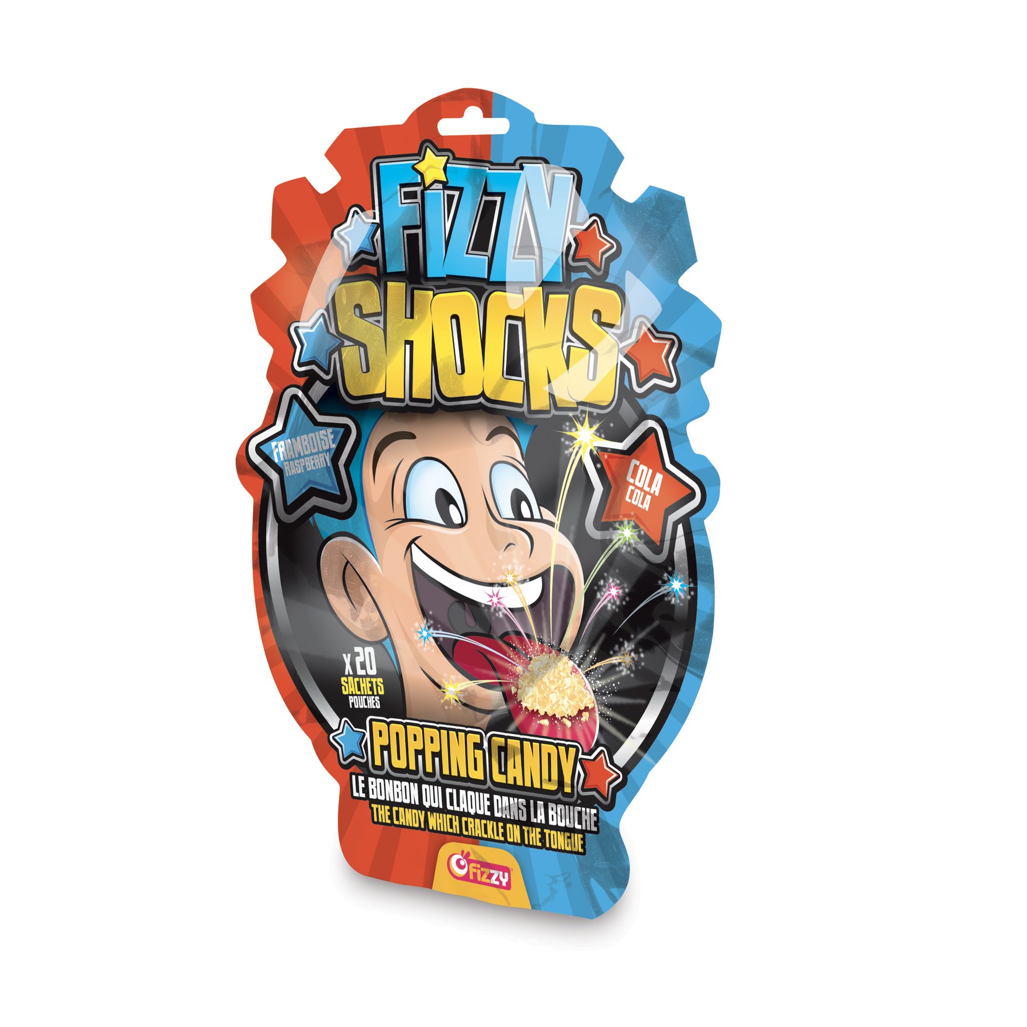 FIZZY Shocks Bonbon qui claque framboise et cola Popping Candy 30g pas cher  