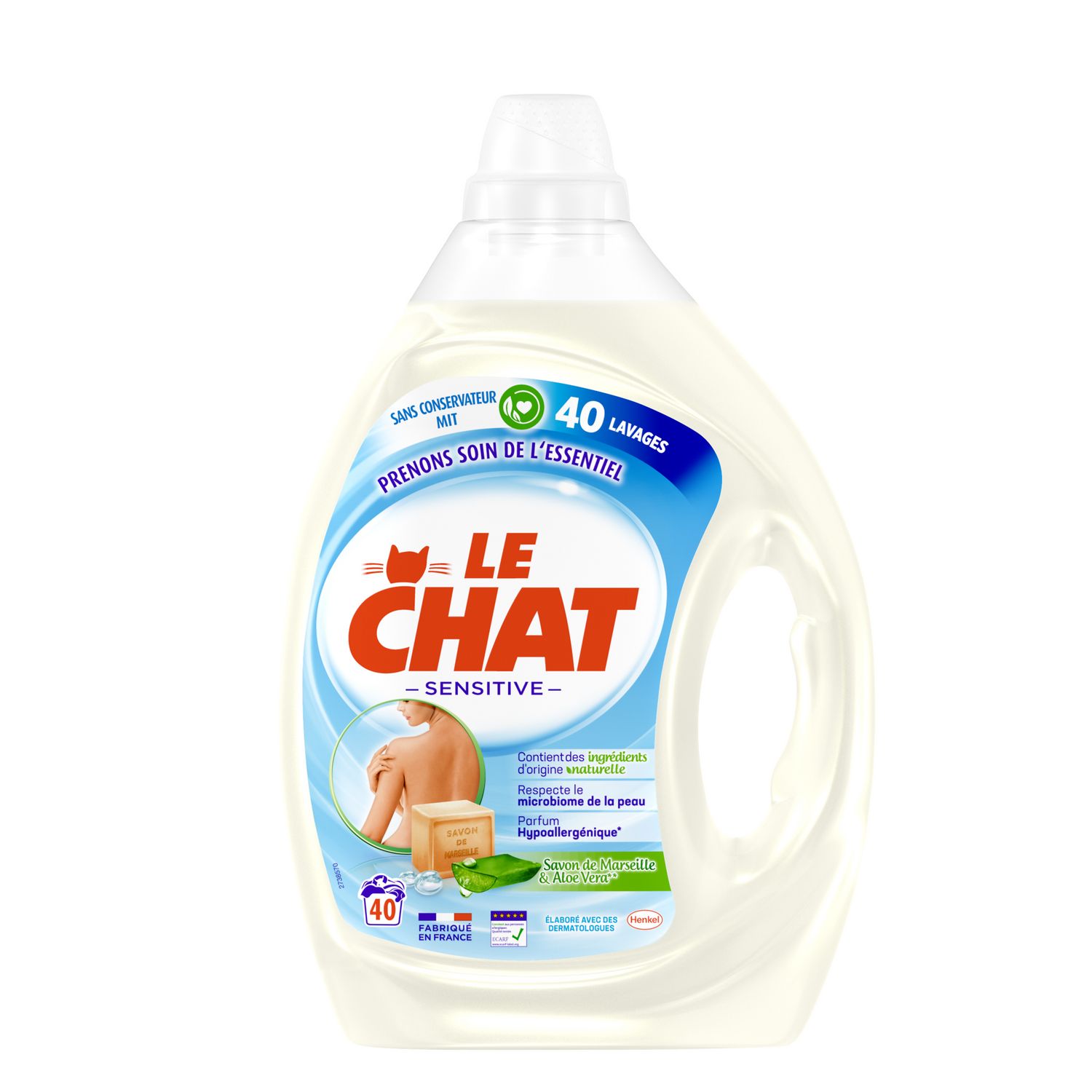 Lessive liquide sensitive LE CHAT 0% 1,89L 42 lavages - Super U