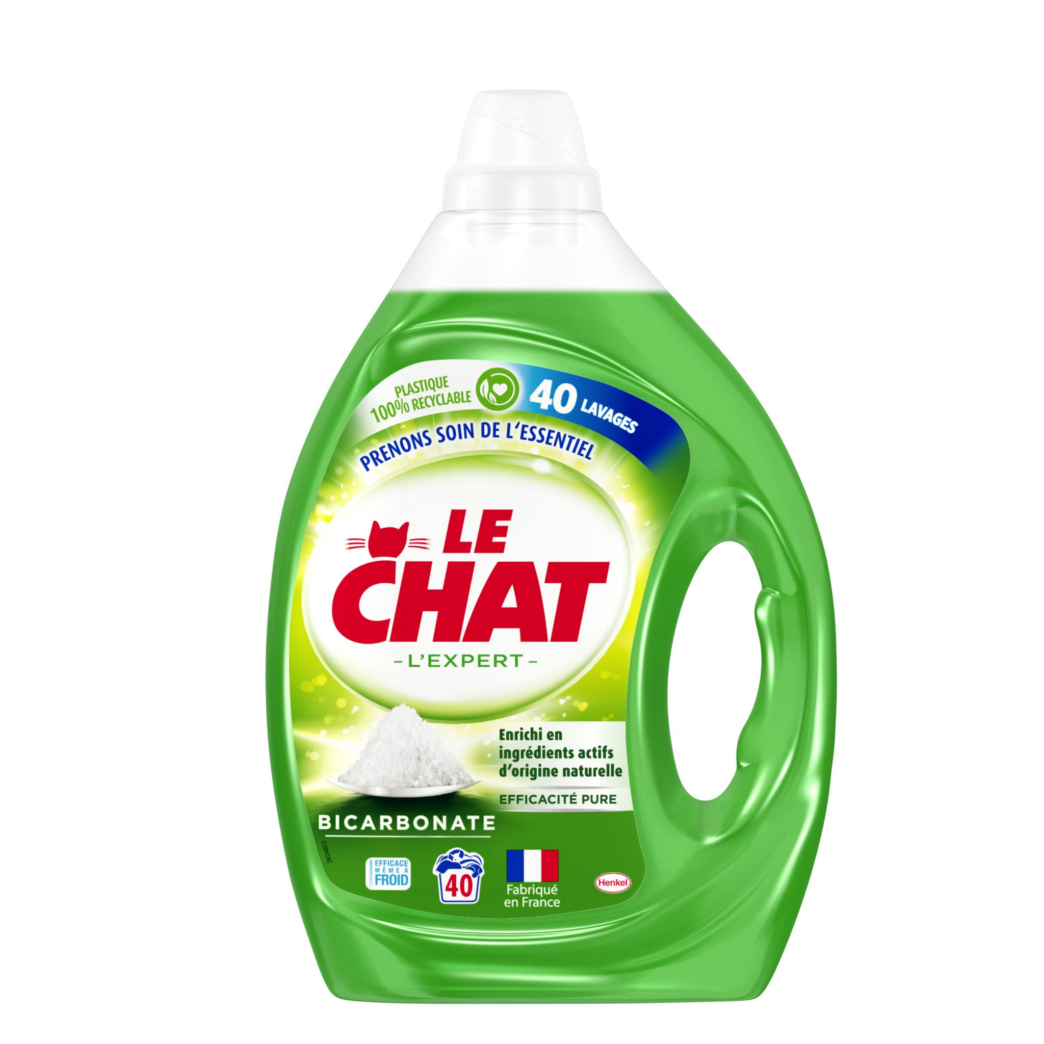 LE CHAT Lessive liquide au bicarbonate 40 lavages 2l pas cher 