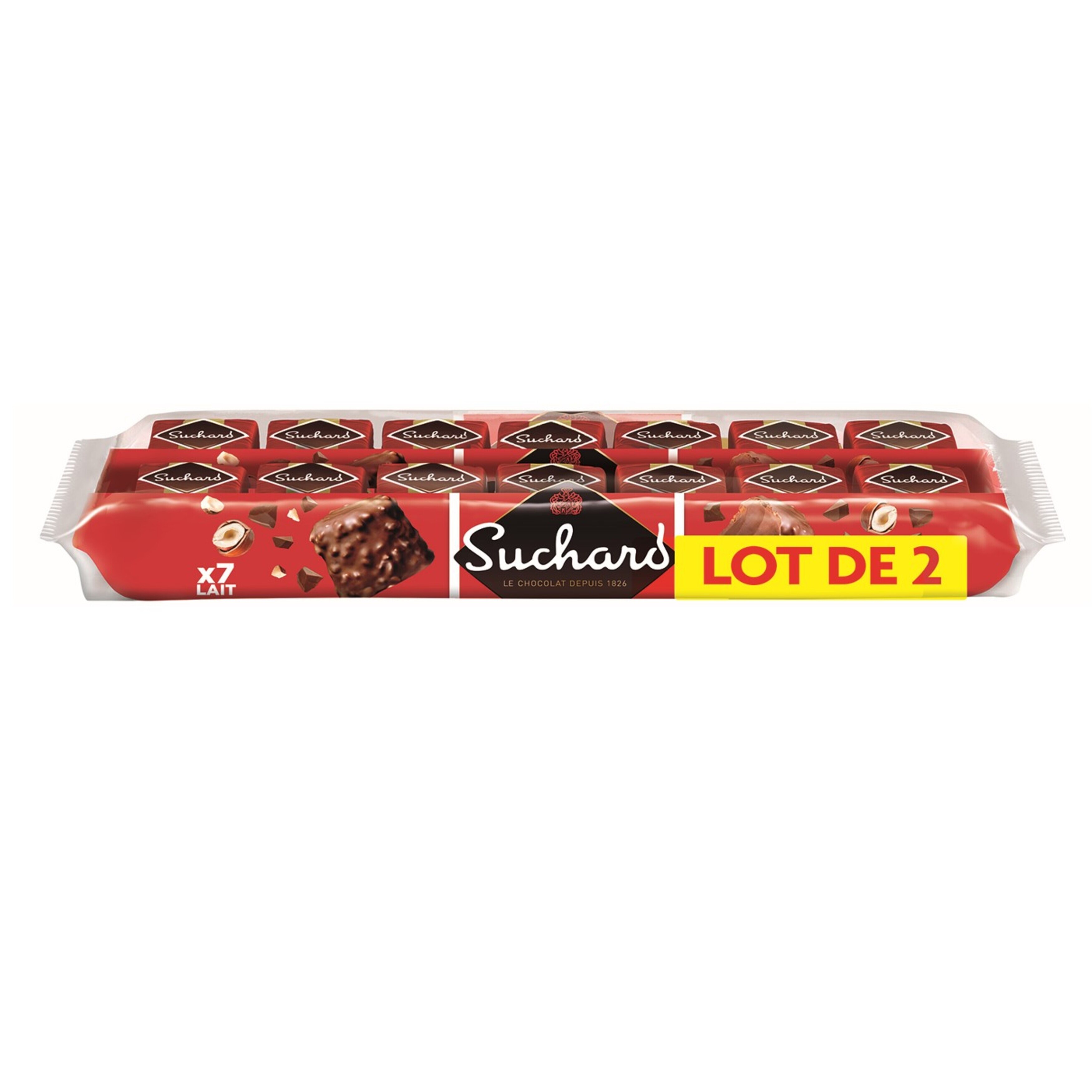 Suchard - Rocher de chocolat au lait avec éclats de noisettes (35g)