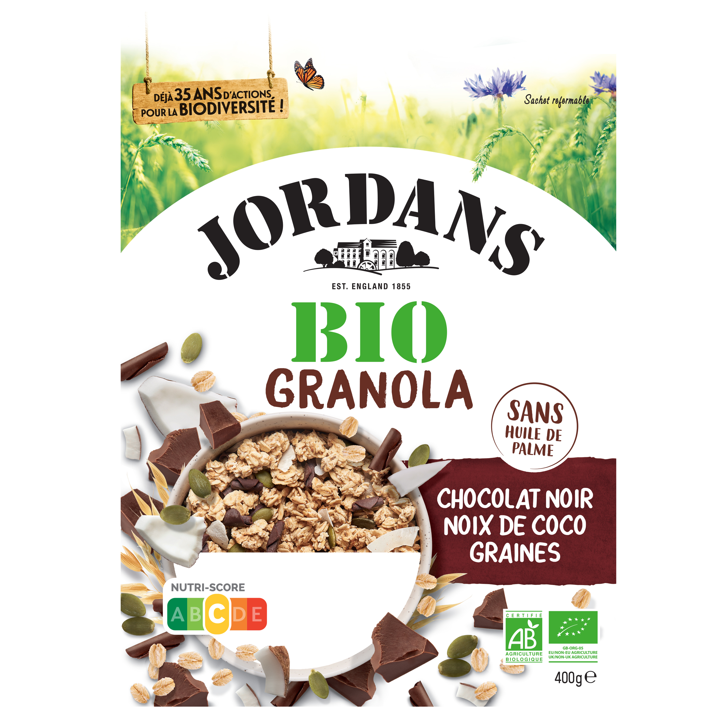 Céréales mueslis chocolat noir Bio JORDANS : la boite de 450g à Prix  Carrefour