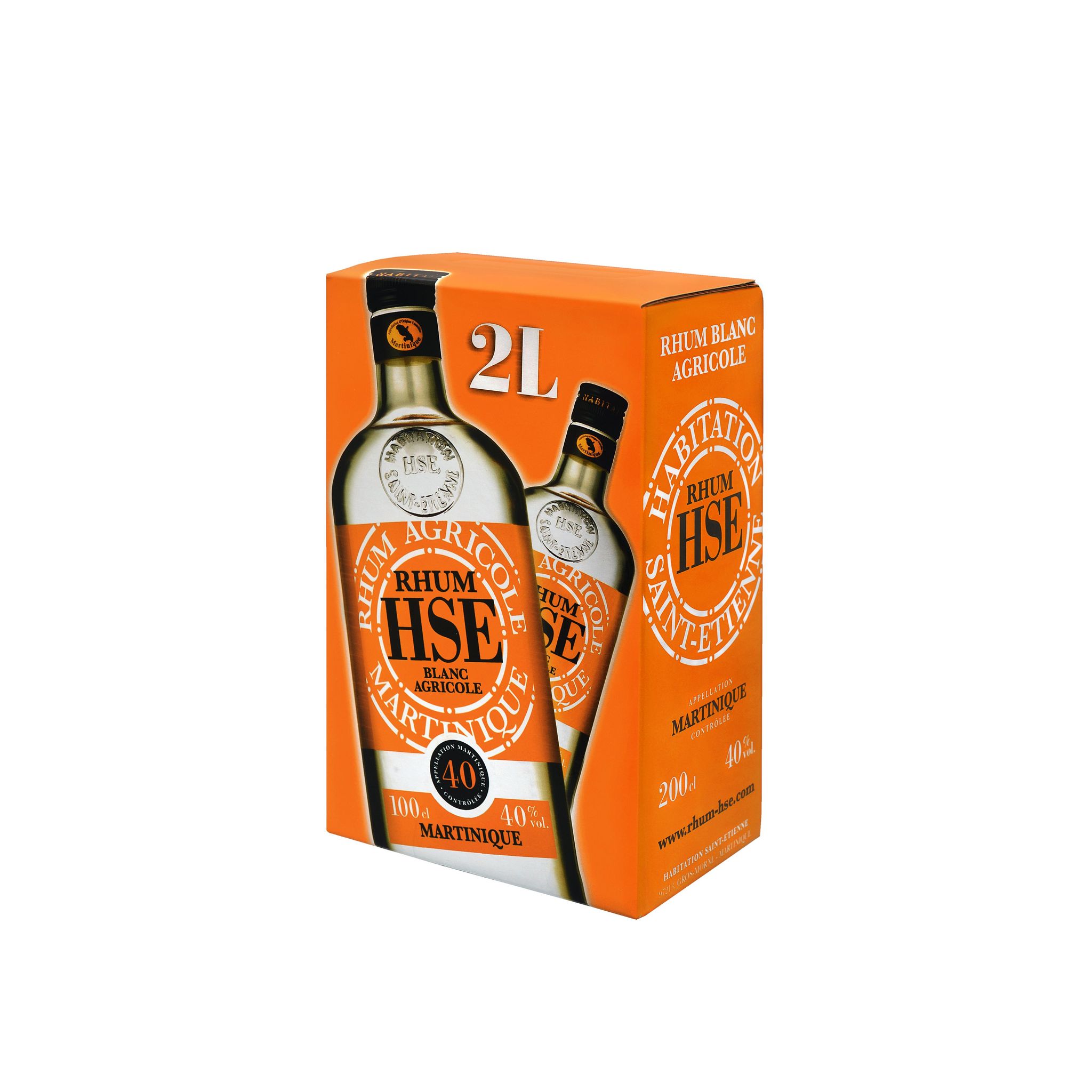 HSE Rhum blanc agricole Martinique 40% Bib 2l pas cher 