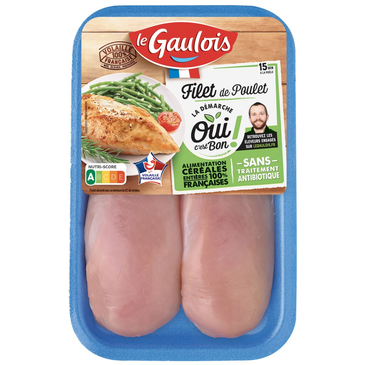 LE GAULOIS Filets de poulet blanc fermier 2 pièces 300g