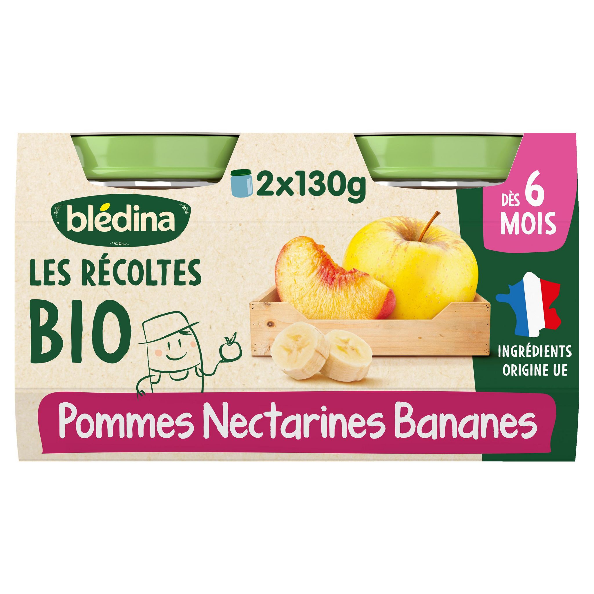 Blédina les récoltes bio pots ratatouille semoule 2x200g dès 6 mois