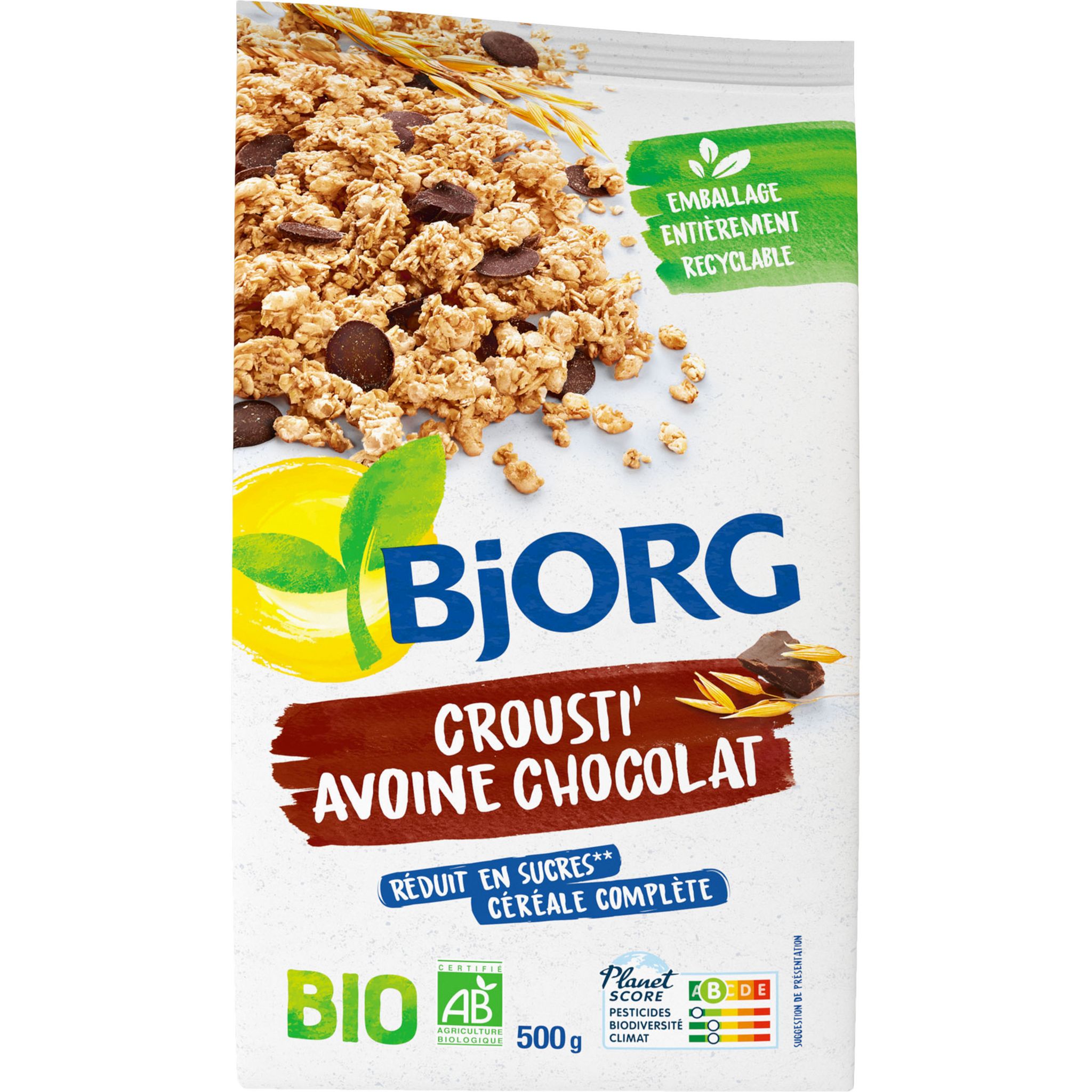 Bjorg Muesli avoine chocolat, bio 