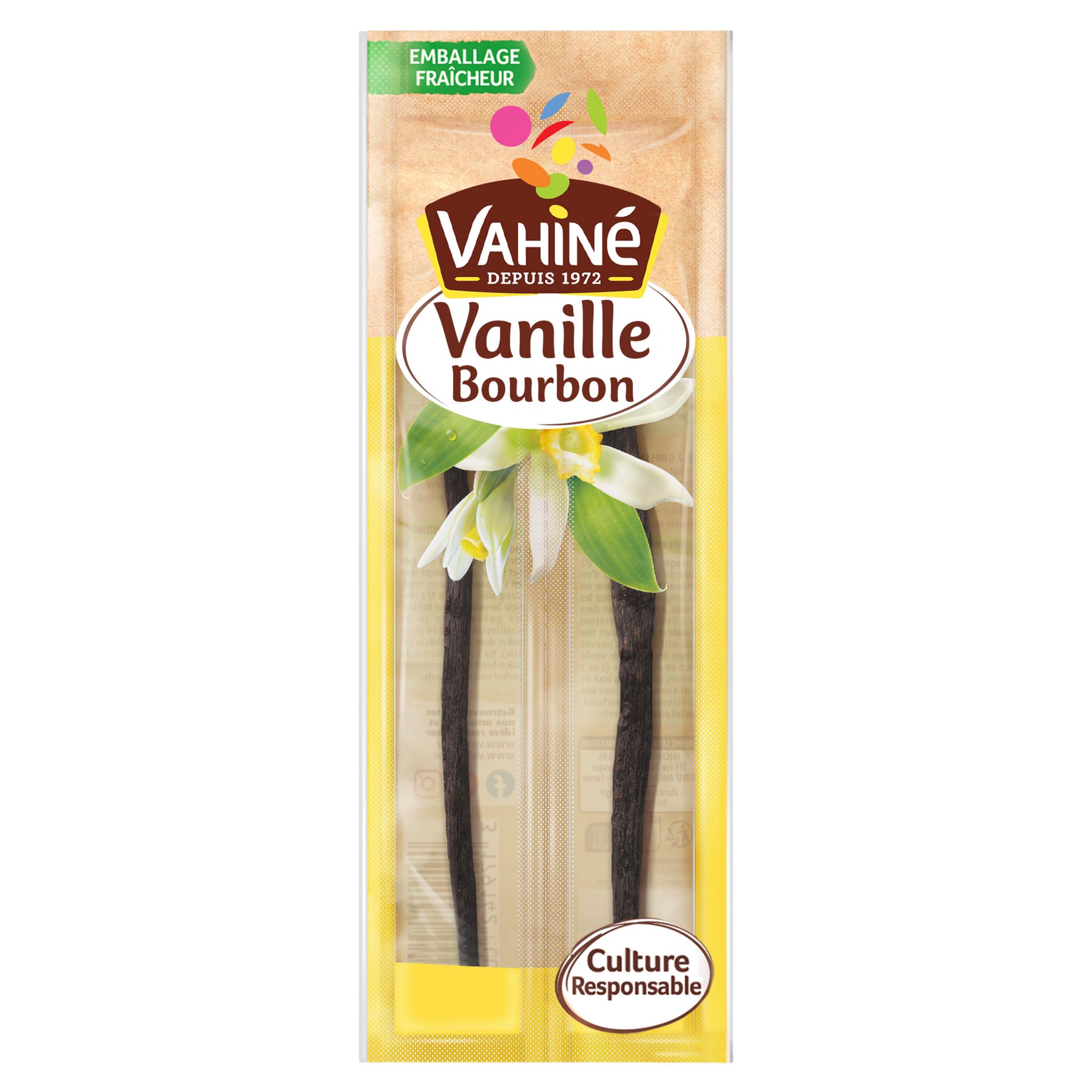 Gousses de vanille des îles,Vahiné (x 2, soit 4 g)  La Belle Vie : Courses  en Ligne - Livraison à Domicile