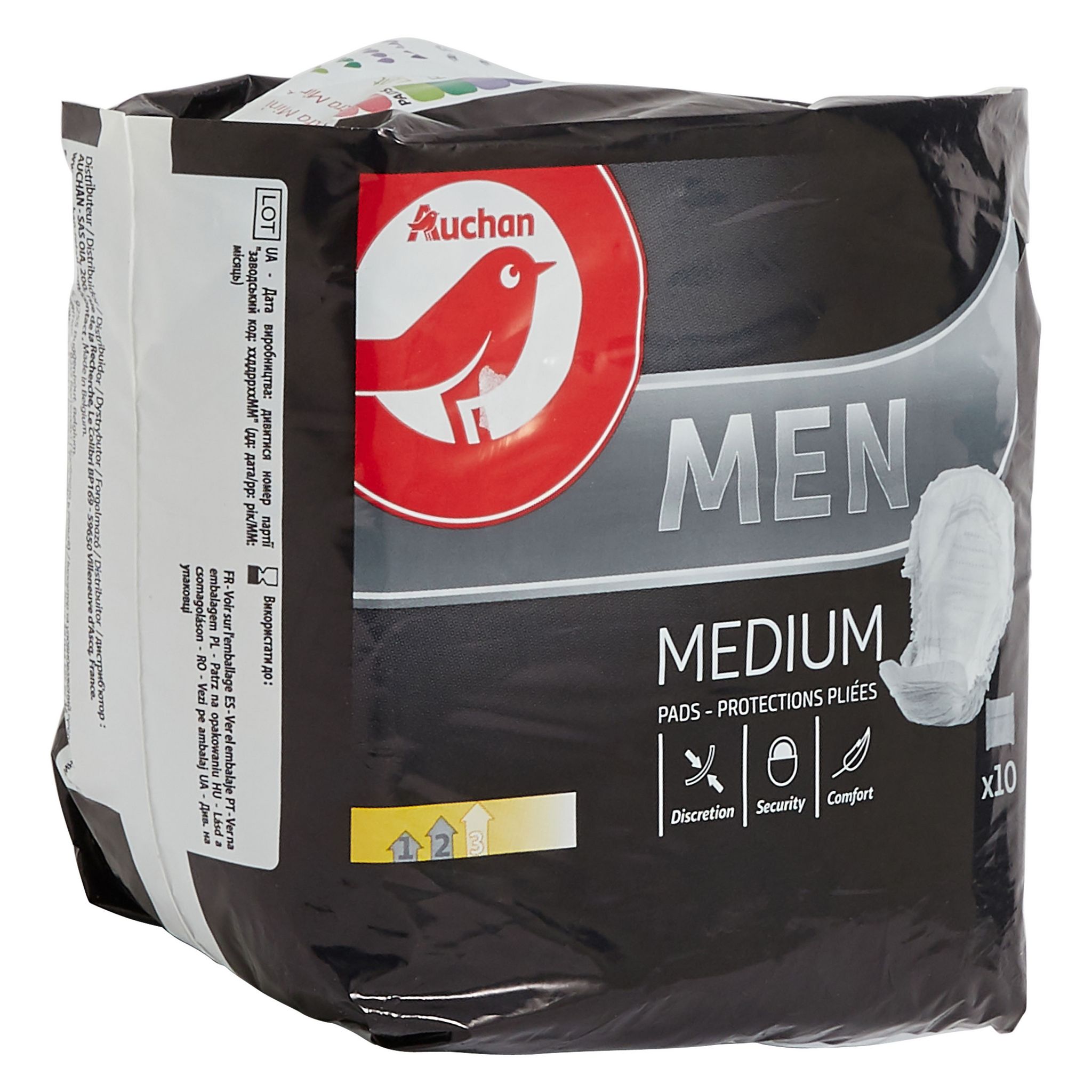 AUCHAN Men Protections pli es medium 10 pi ces pas cher Auchan