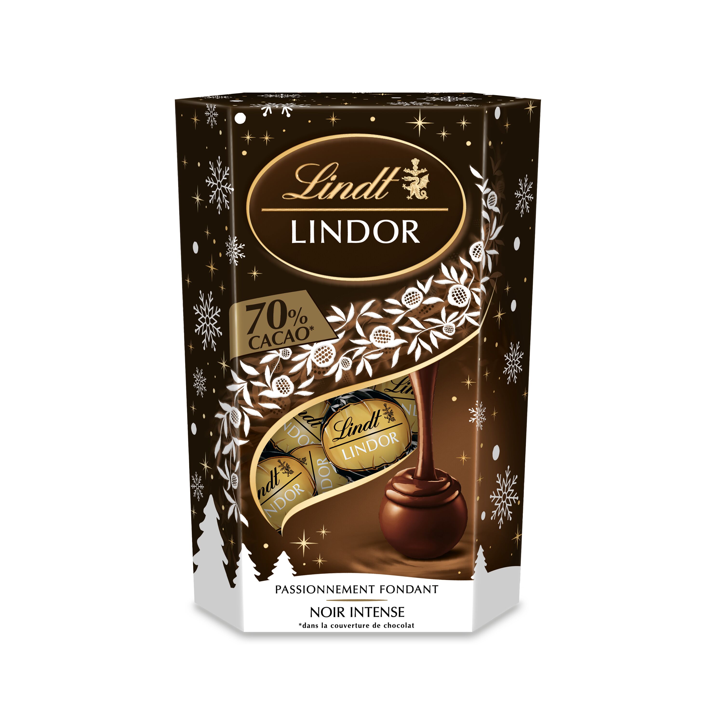 Lindor - Chocolat noir 70% - Passionnement fondant - Lindt - 100 g