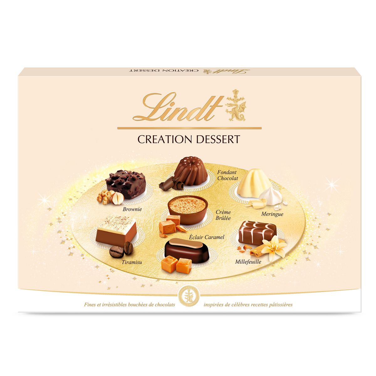 Lindt Création Dessert Assortiment De Chocolats Au Lait Noir Et Blancs Fourrés 451g Pas Cher 2523