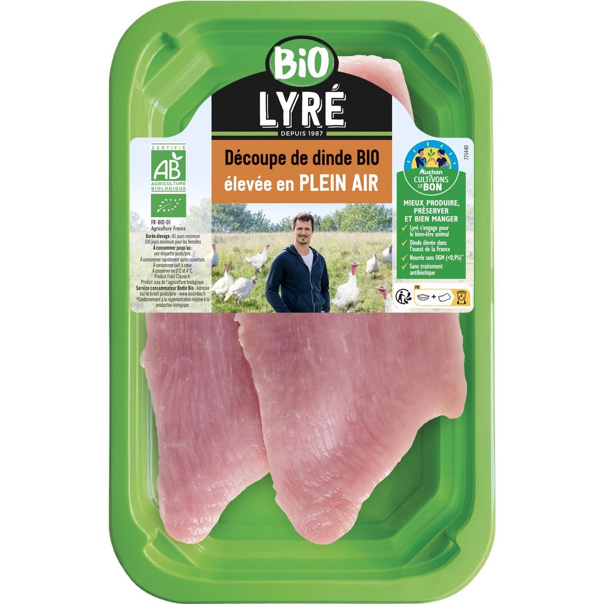 LYRE Poulet entier blanc filière responsable plein air bio 1,350kg