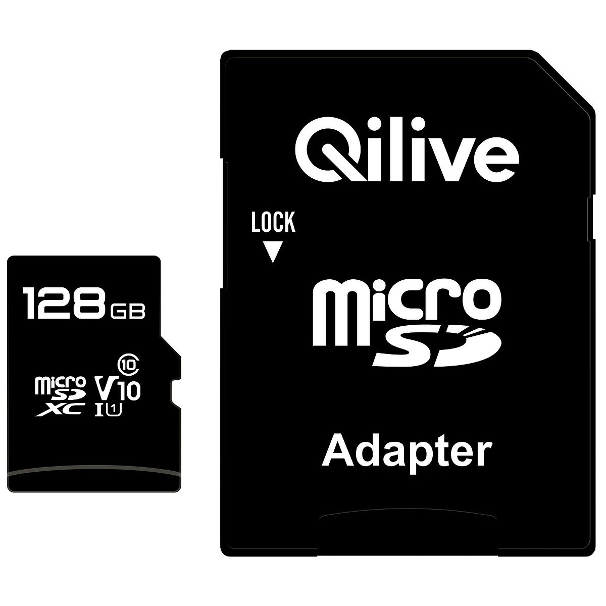 QILIVE Carte mémoire Micro SDXC - 128 Go + Adaptateur SD pas cher 