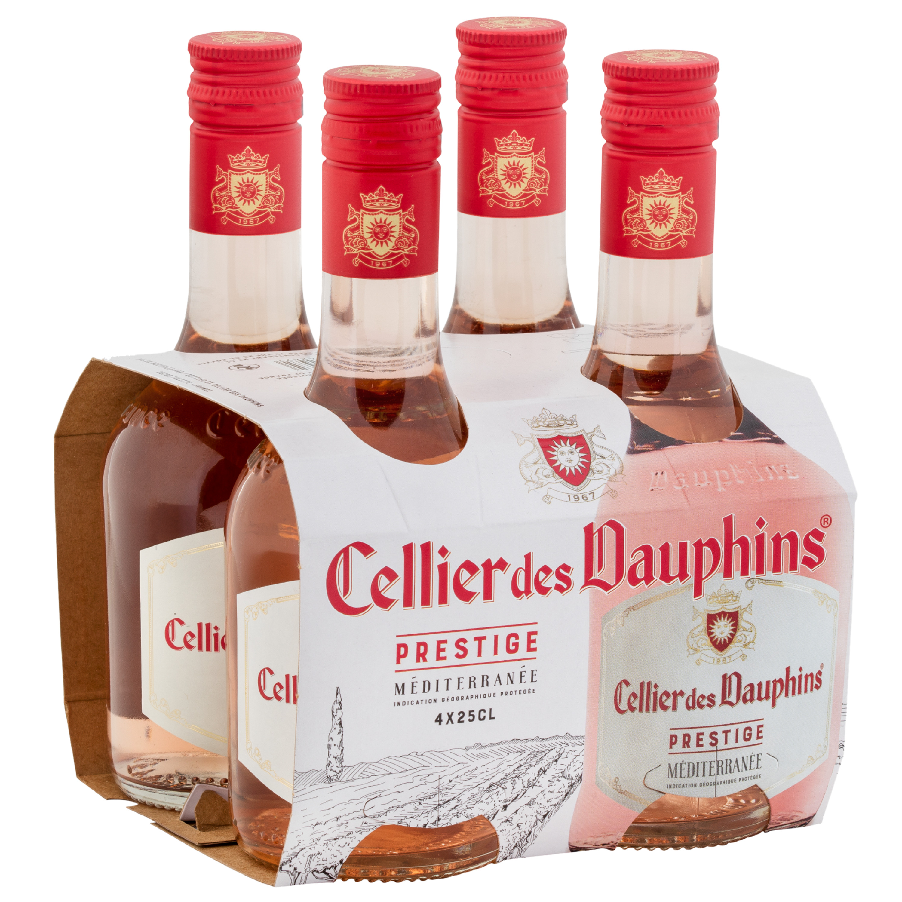 CELLIER DES DAUPHINS Vin rouge IGP Méditerranée lot de 6 mini-bouteilles  6X25cl 1,5L pas cher 