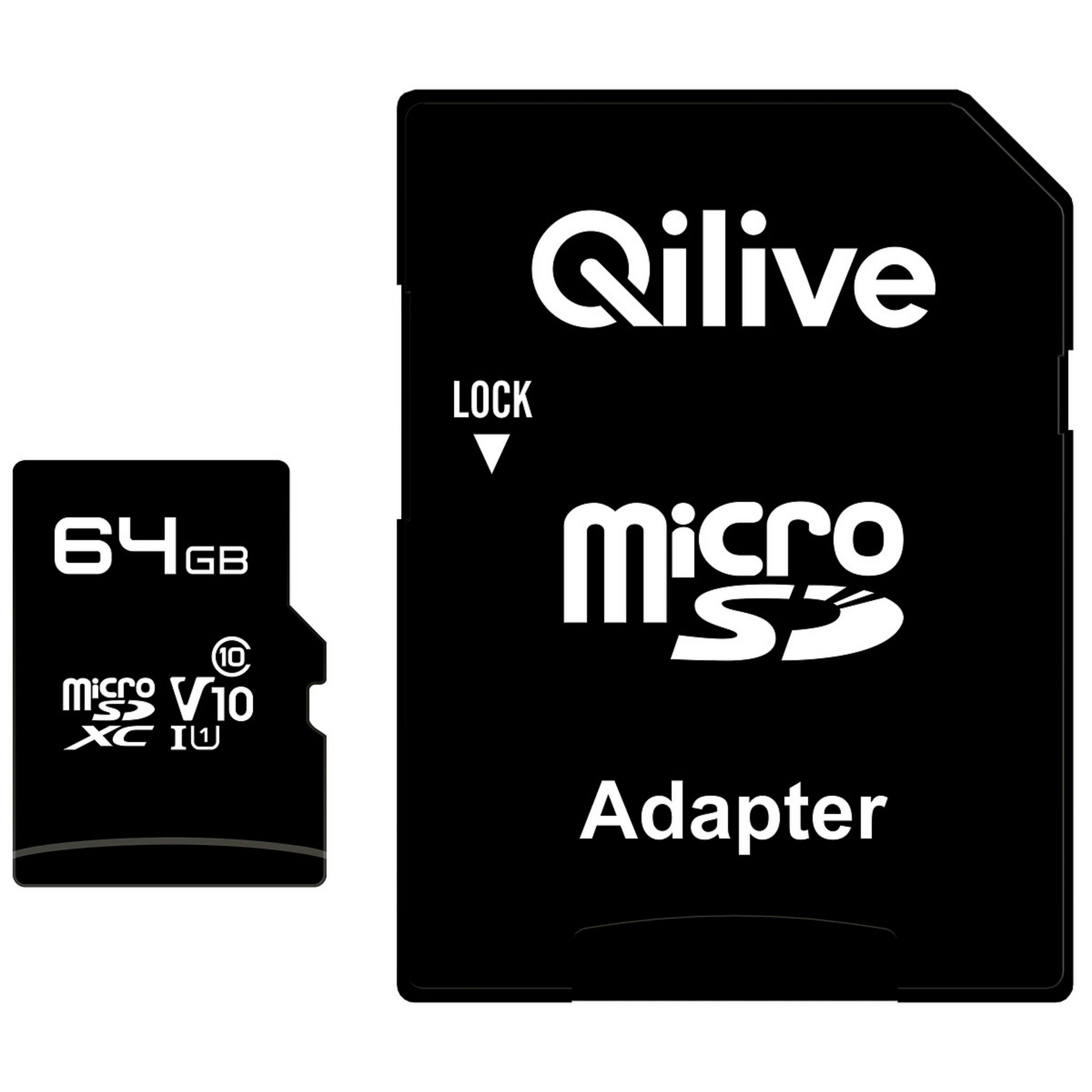 QILIVE Micro SD XC - 256 Go - Adaptateur SD - Carte mémoire pas cher 