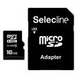 SELECLINE Micro SDHC - 16Go - Adaptateur SD - Carte mémoire