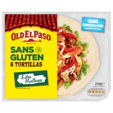 OLD EL PASO Tortillas extra moelleuses sans gluten 6 tortillas 216g