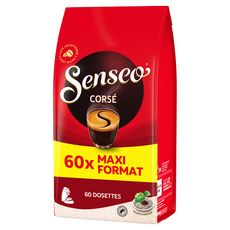 SENSEO Dosettes de café corsé compostables compatibles Senseo 60 dosettes 416g