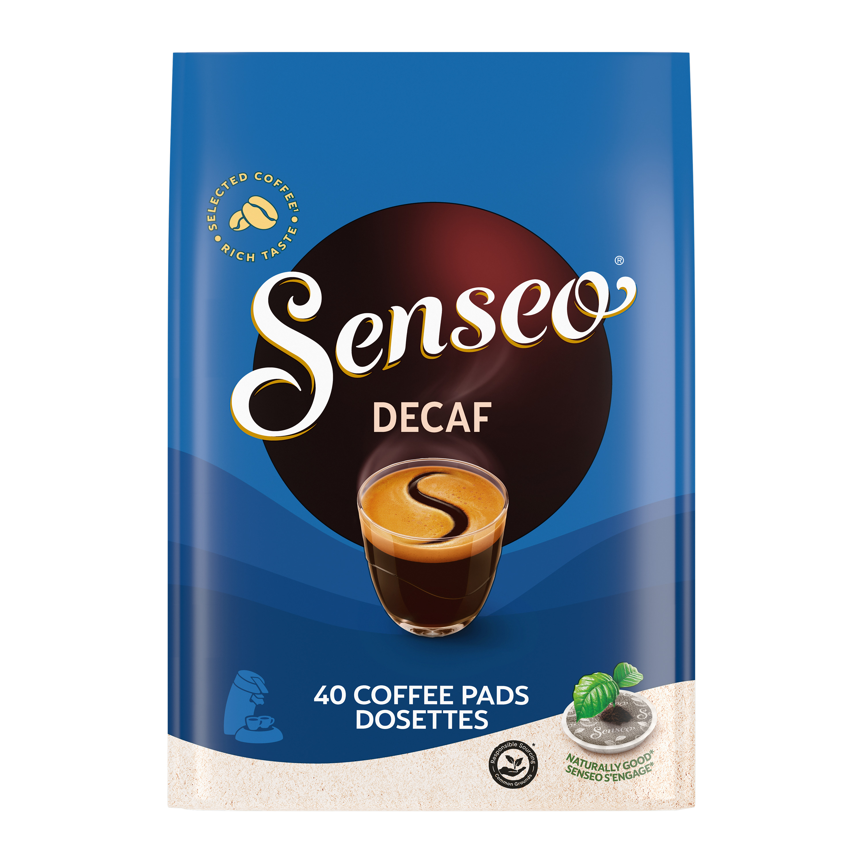 Sachet de 40 dosettes SENSEO décaféiné - prix pas cher chez iOBURO